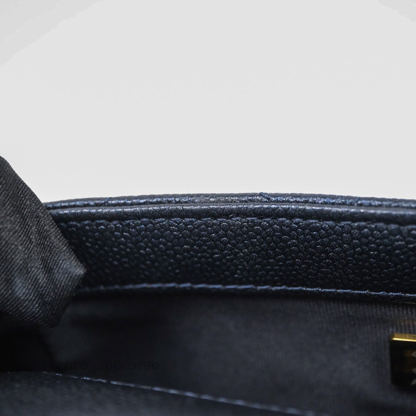 Chanel Quilted My Perfect Mini Iridescent Dark Navy Caviar Aged Gold Hardware