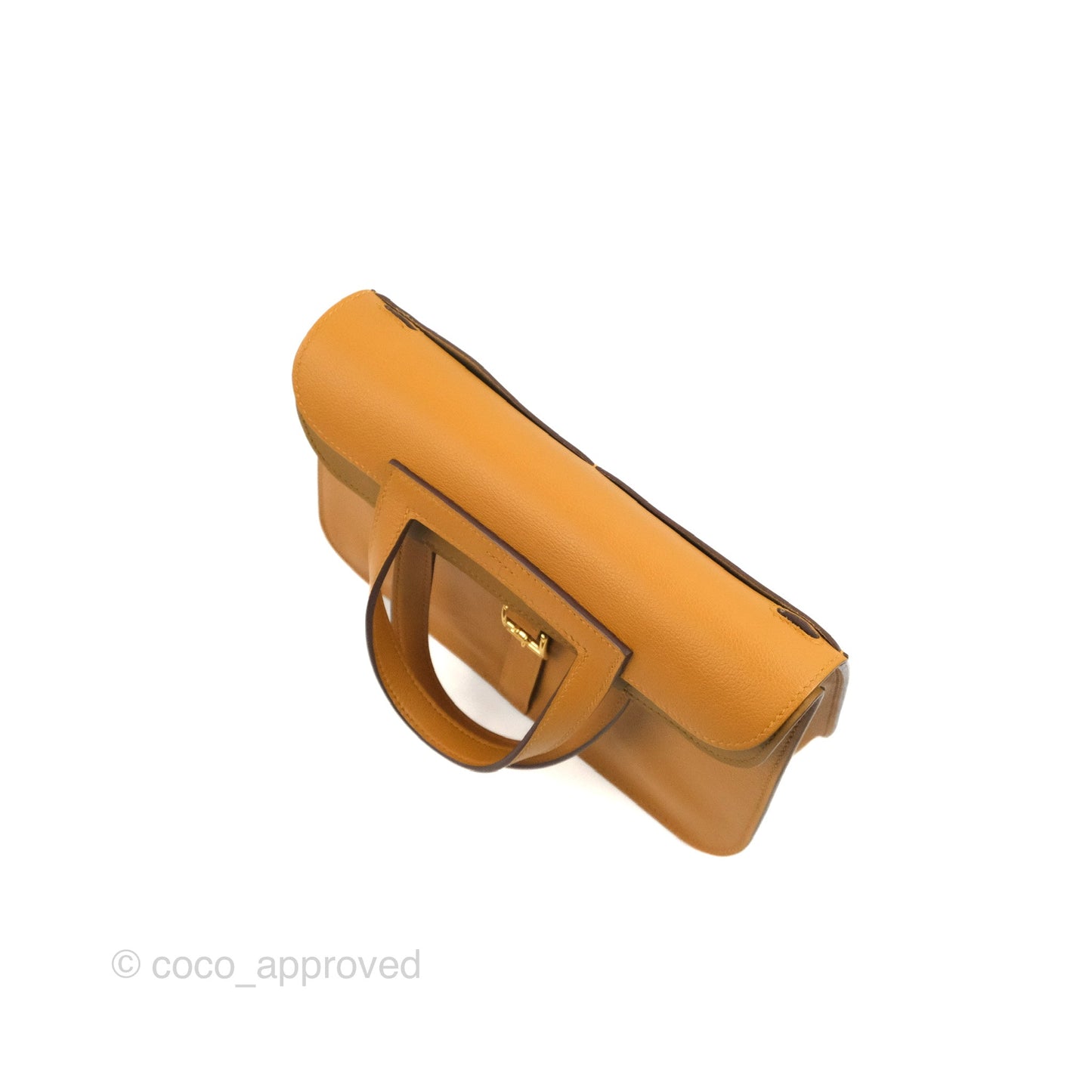 Hermès Halzan 25 Caramel Evercolour Gold Hardware