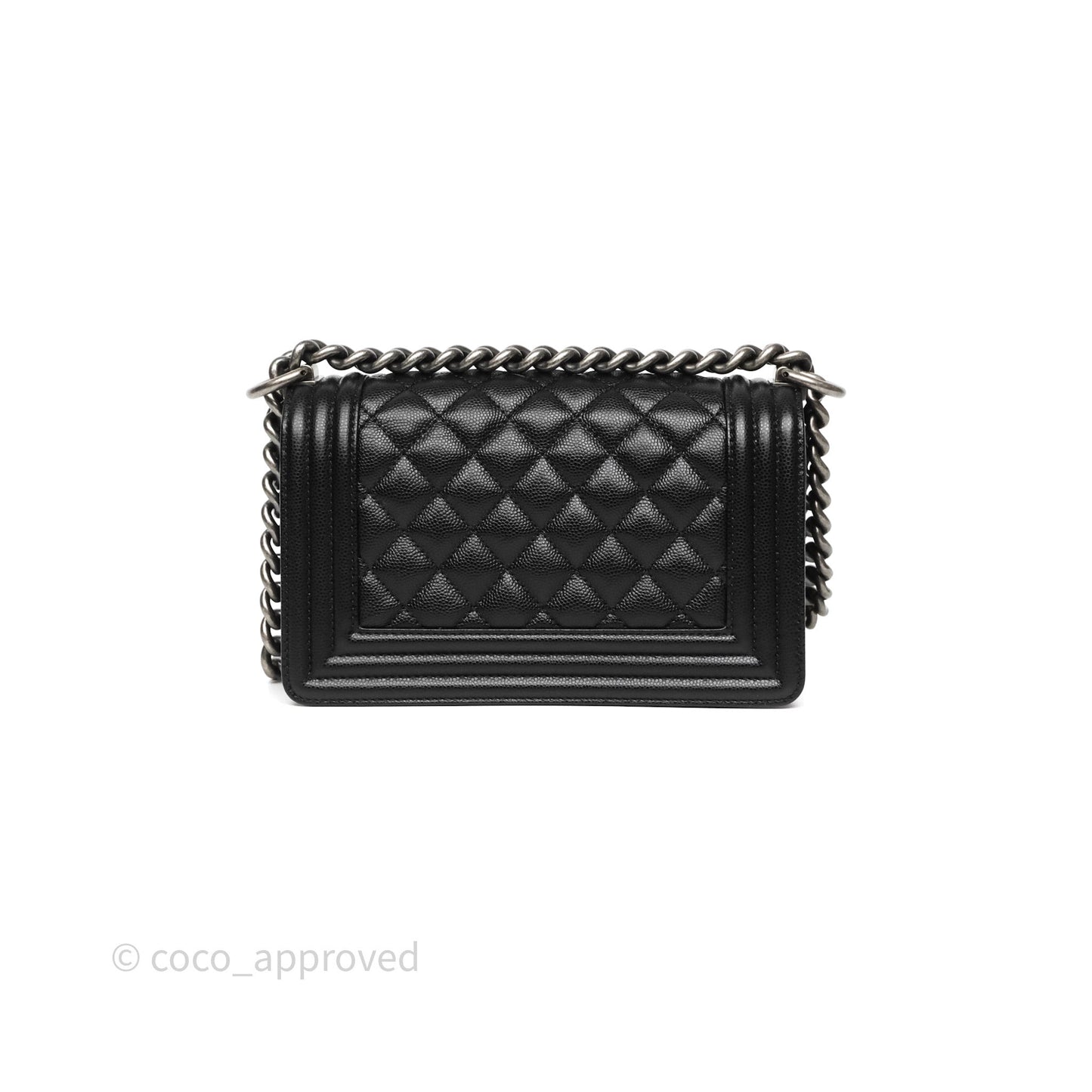 Chanel Small Boy Black Caviar Ruthenium Hardware
