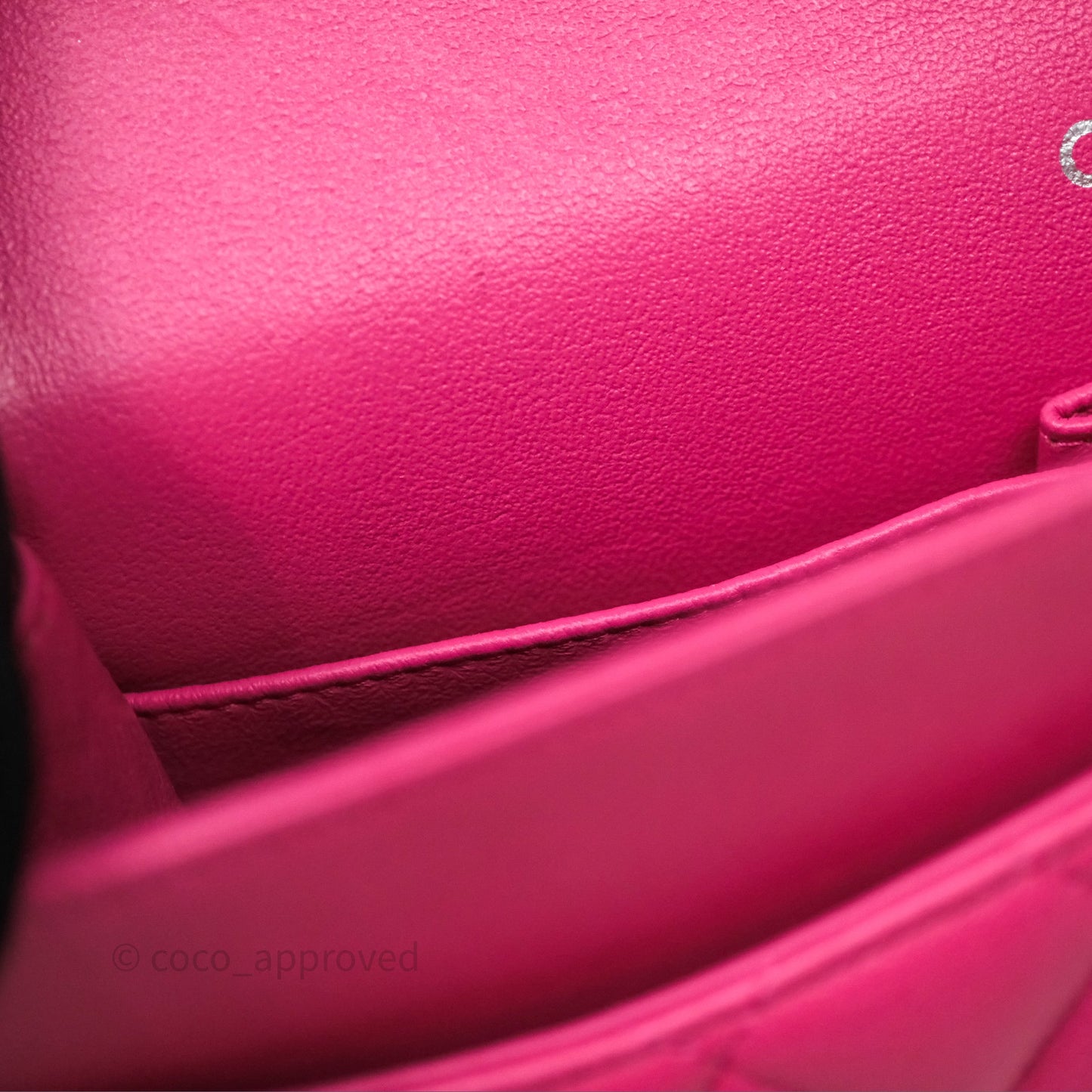 Chanel Classic M/L Medium Flap Quilted Hot Pink Lambskin Silver Hardware