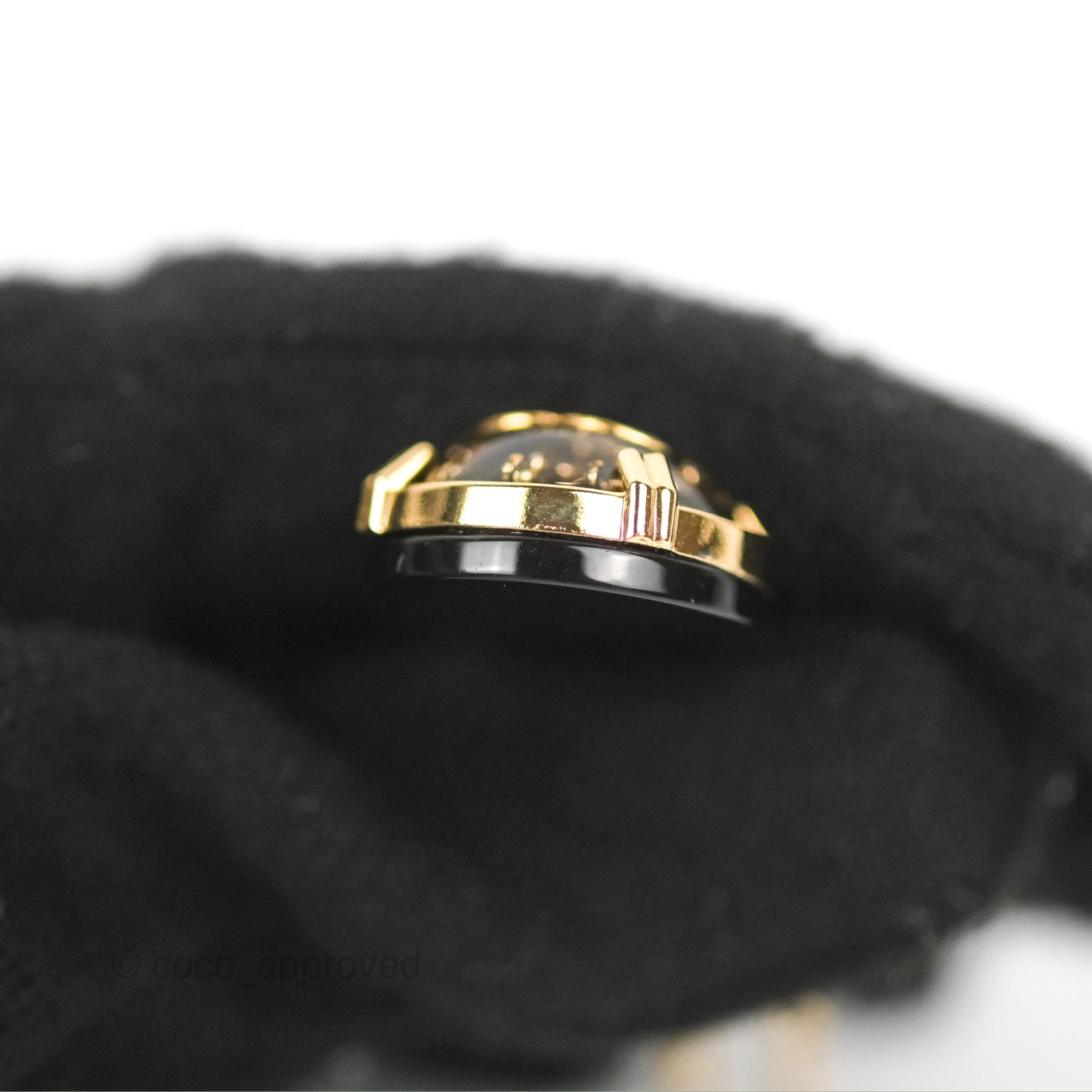 Chanel CC Resin Black Necklace Gold Tone 22A
