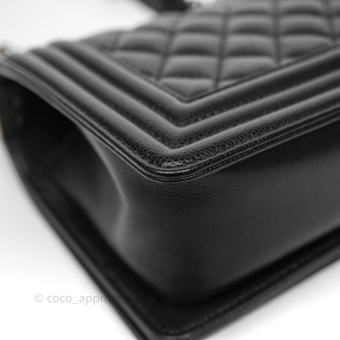 Chanel Small Boy Black Caviar Ruthenium Hardware