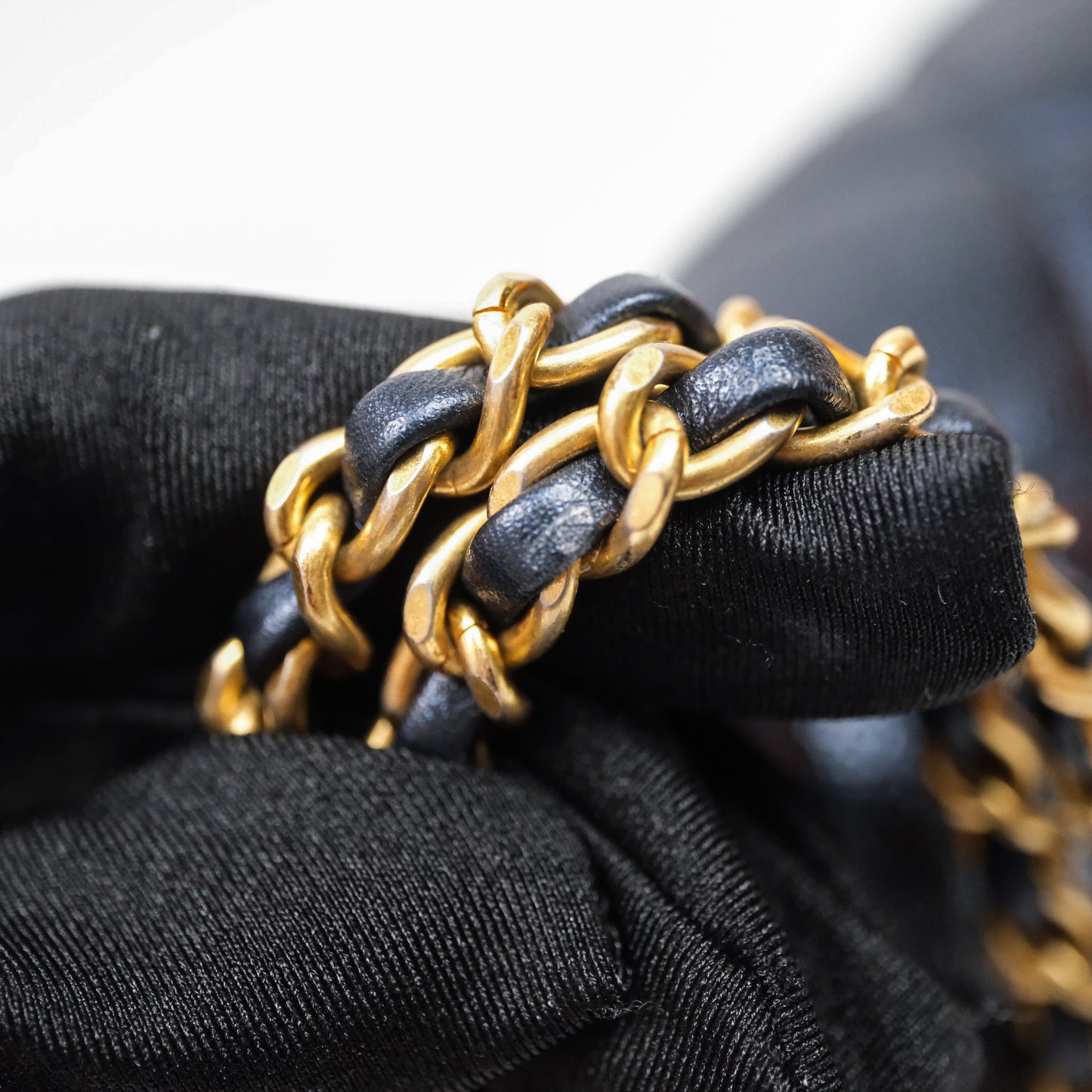 Chanel Quilted My Perfect Mini Iridescent Dark Navy Caviar Aged Gold Hardware