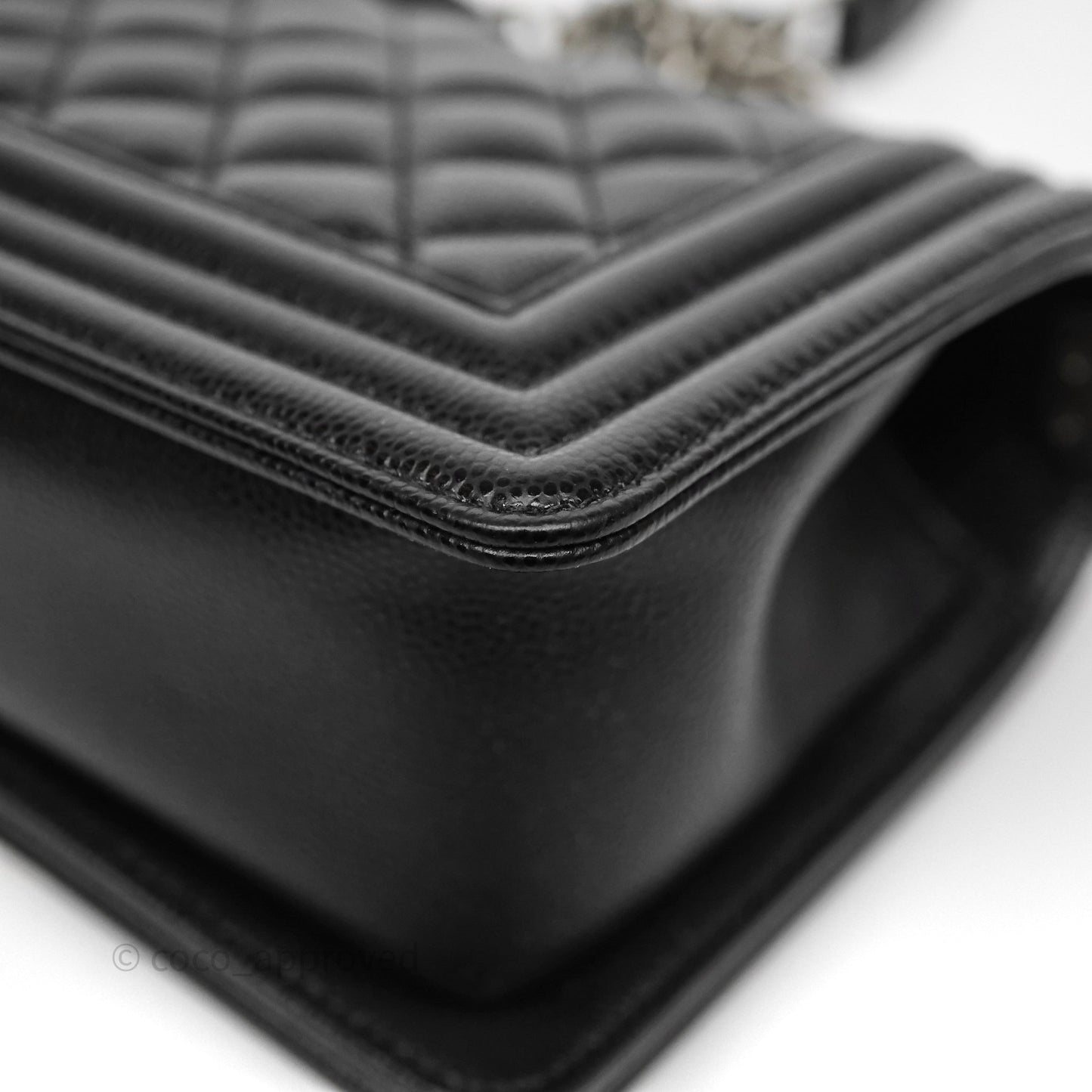 Chanel Small Boy Black Caviar Ruthenium Hardware