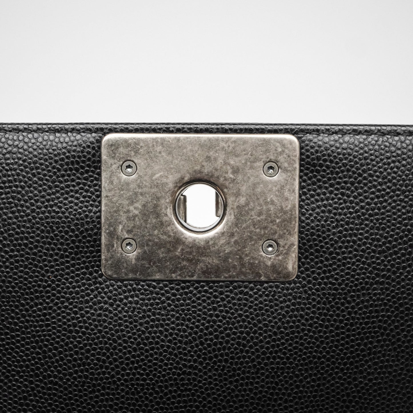 Chanel Small Boy Black Caviar Ruthenium Hardware