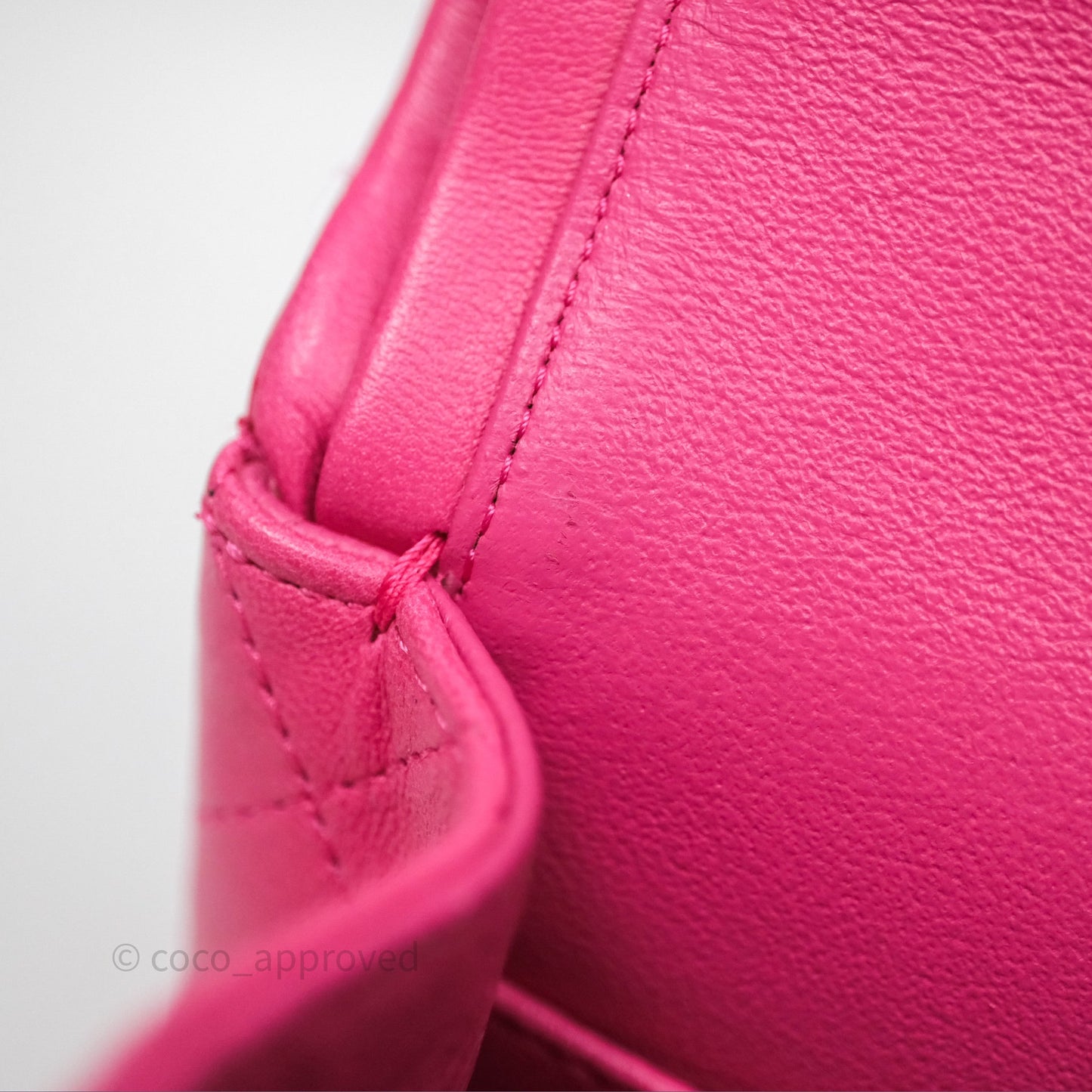 Chanel Classic M/L Medium Flap Quilted Hot Pink Lambskin Silver Hardware
