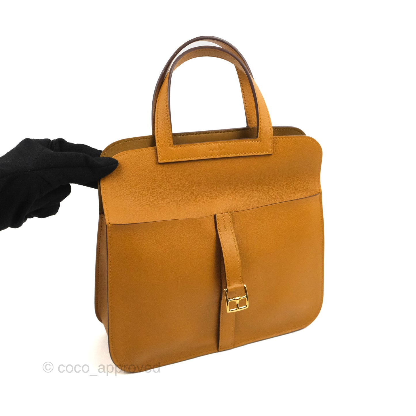 Hermès Halzan 25 Caramel Evercolour Gold Hardware