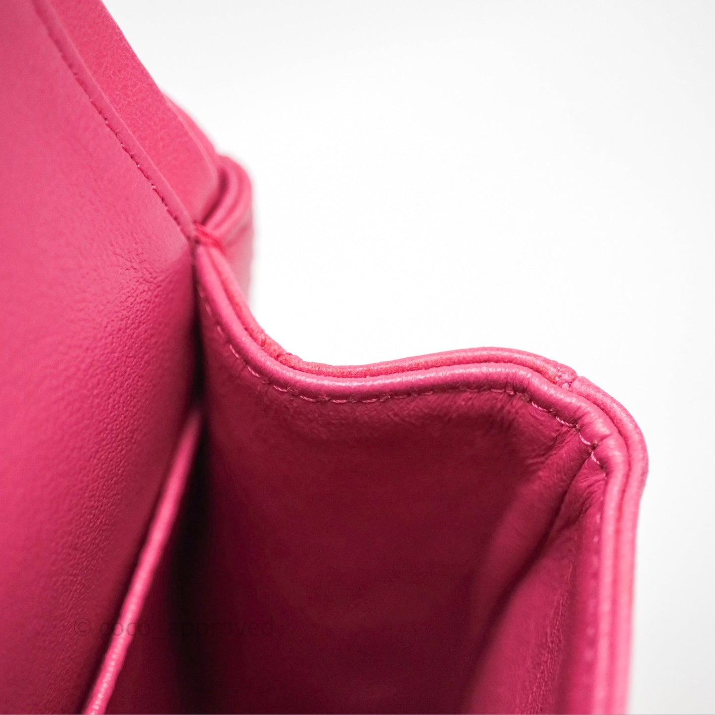 Chanel Classic M/L Medium Flap Quilted Hot Pink Lambskin Silver Hardware