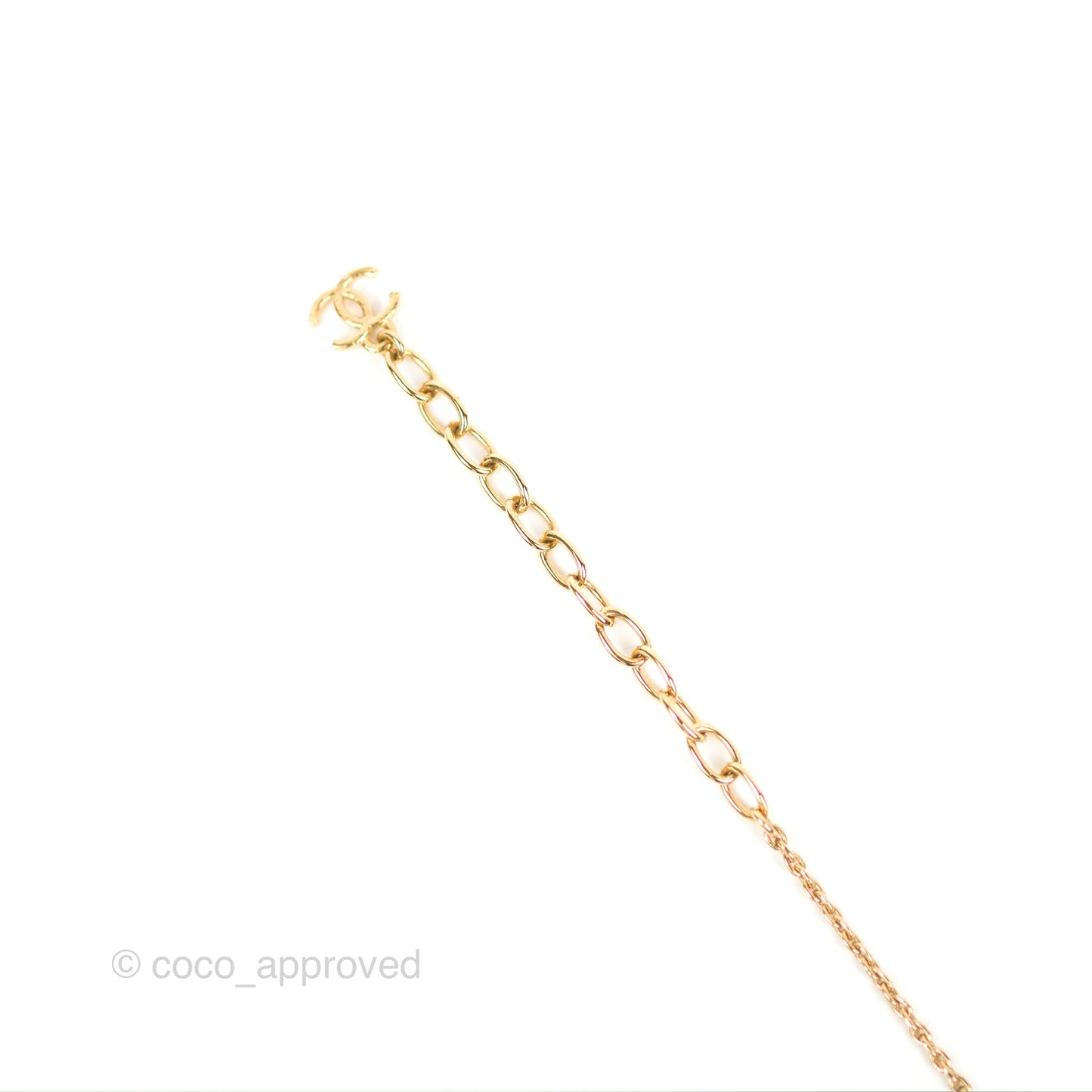 Chanel CC Resin Black Necklace Gold Tone 22A
