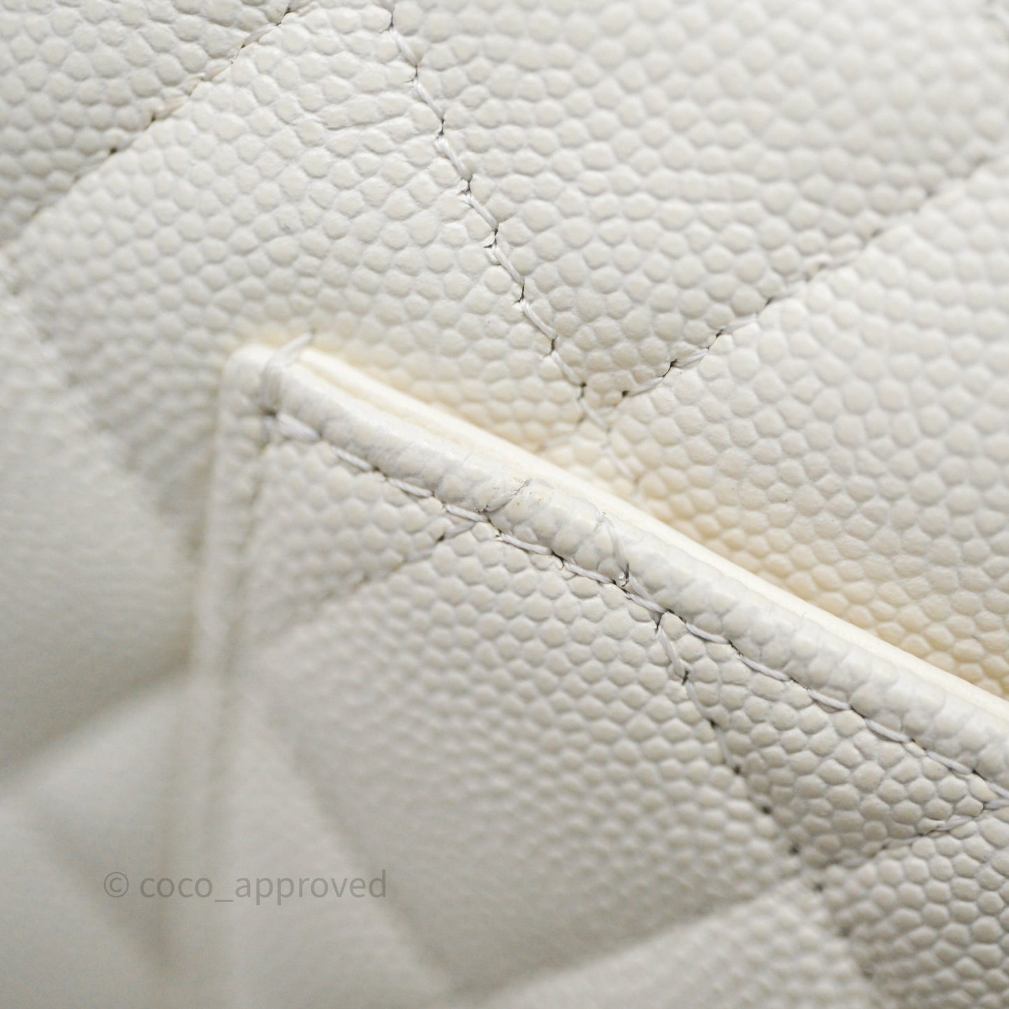 Chanel Classic Quilted Small S/M Flap Ivory White Caviar Gold Hardware
