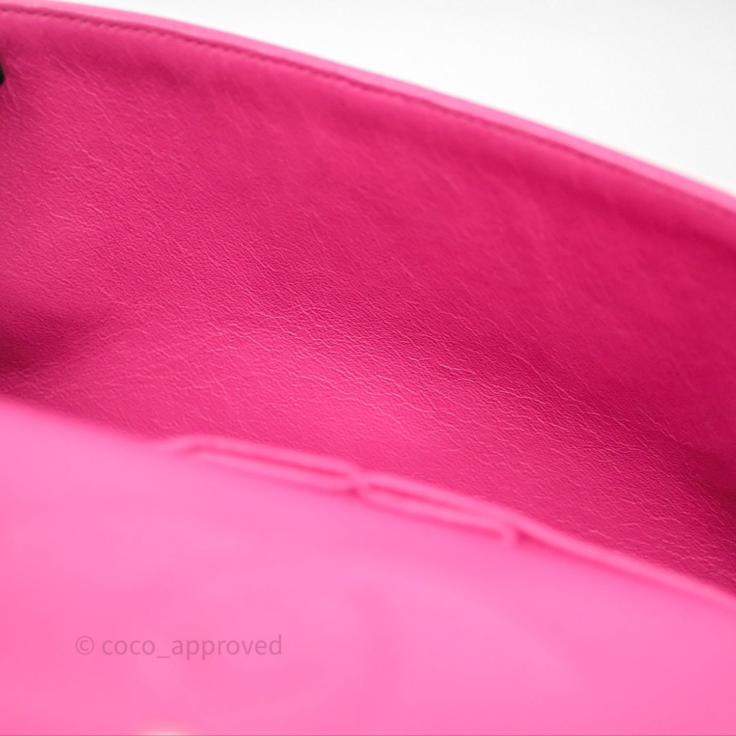 Chanel Classic M/L Medium Flap Quilted Hot Pink Lambskin Silver Hardware