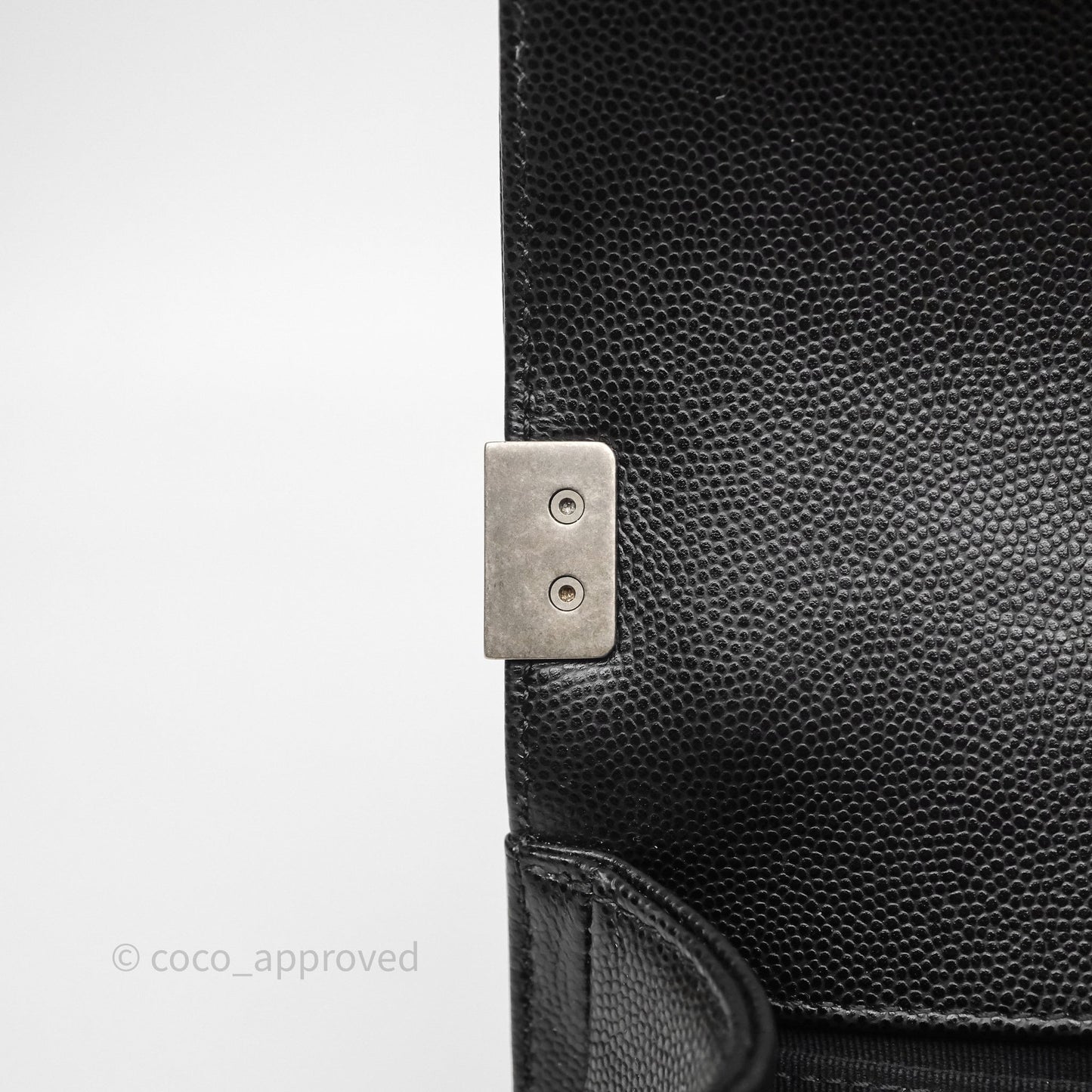 Chanel Small Boy Black Caviar Ruthenium Hardware