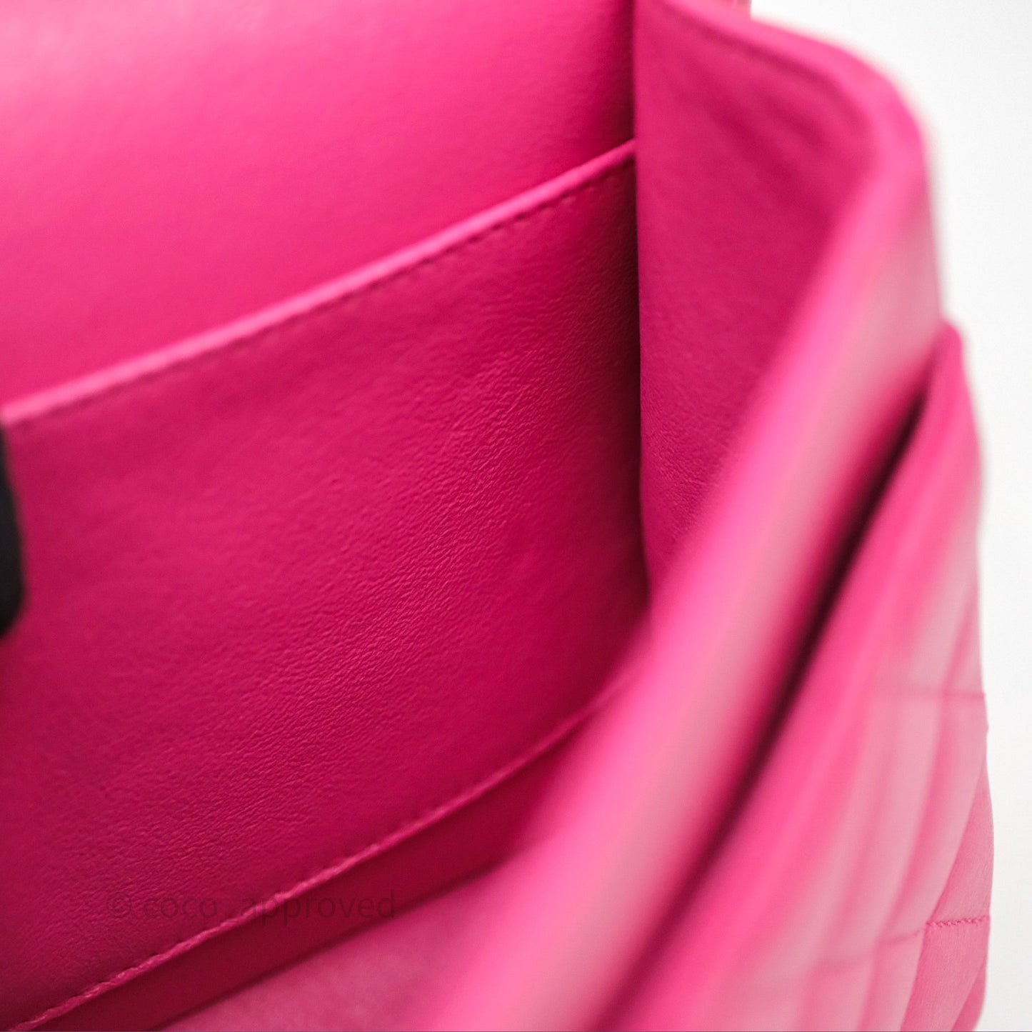 Chanel Classic M/L Medium Flap Quilted Hot Pink Lambskin Silver Hardware