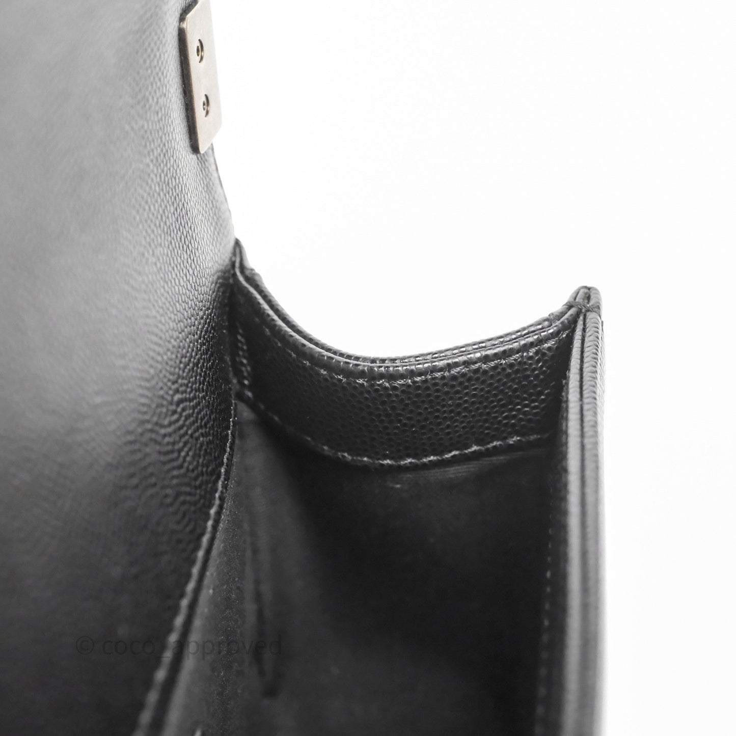 Chanel Small Boy Black Caviar Ruthenium Hardware