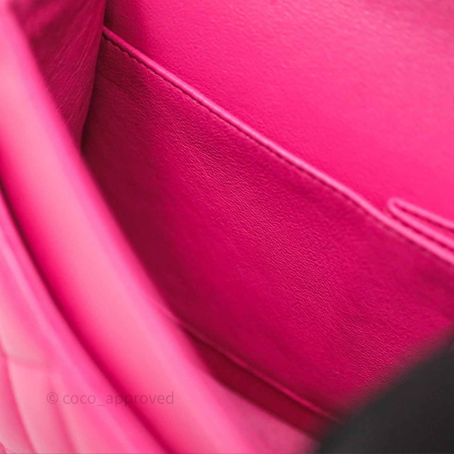 Chanel Classic M/L Medium Flap Quilted Hot Pink Lambskin Silver Hardware