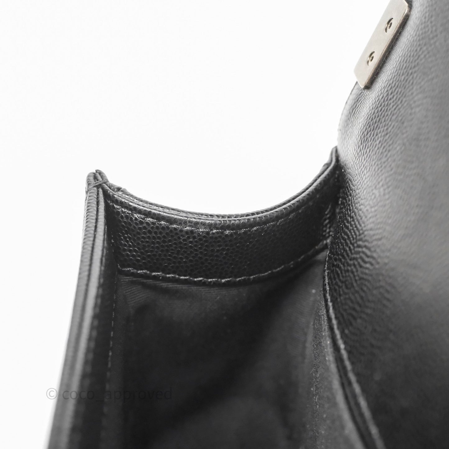 Chanel Small Boy Black Caviar Ruthenium Hardware