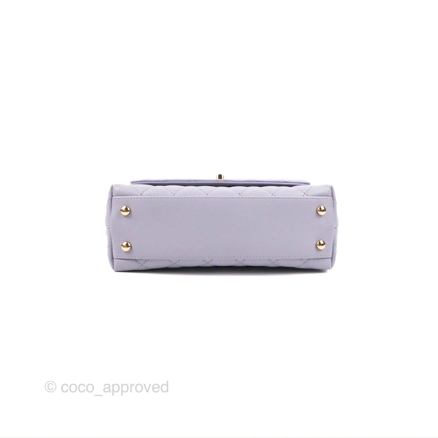 Chanel Small Coco Handle Chevron Purple Lilac Caviar Gold Hardware 21K