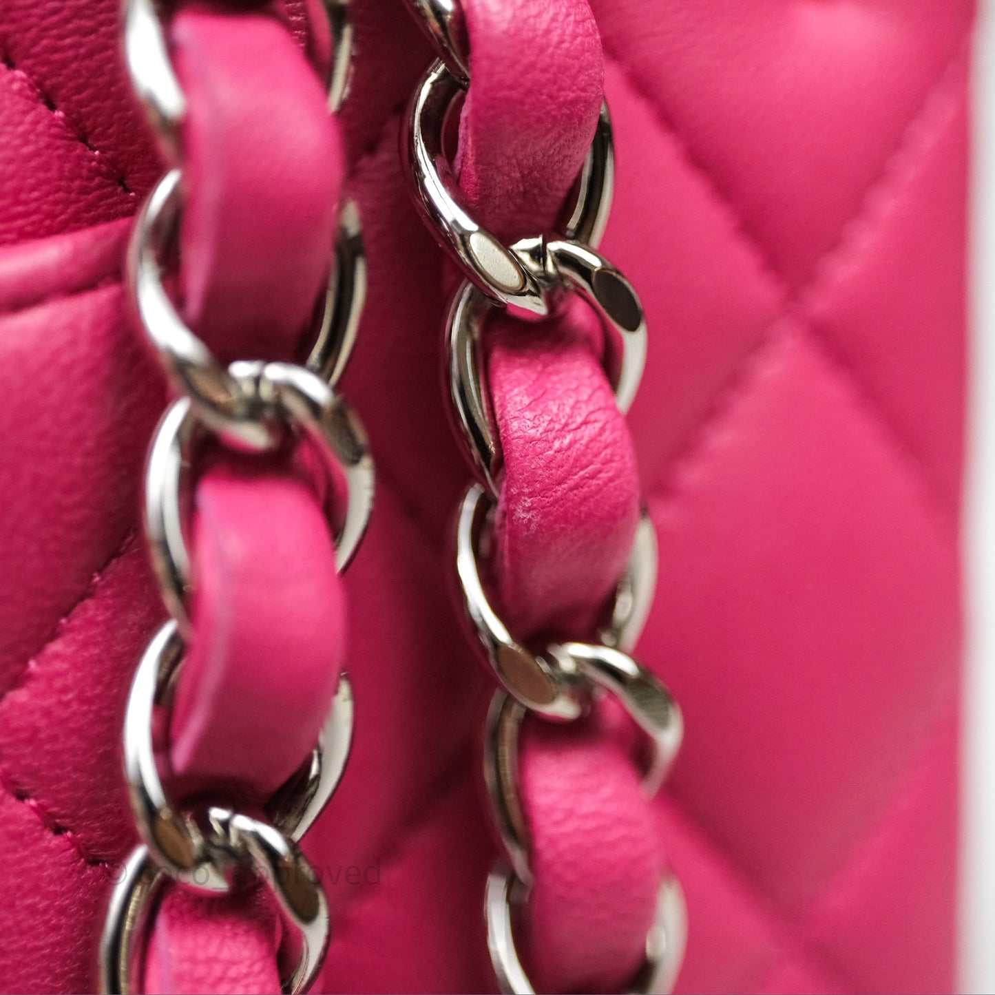 Chanel Classic M/L Medium Flap Quilted Hot Pink Lambskin Silver Hardware