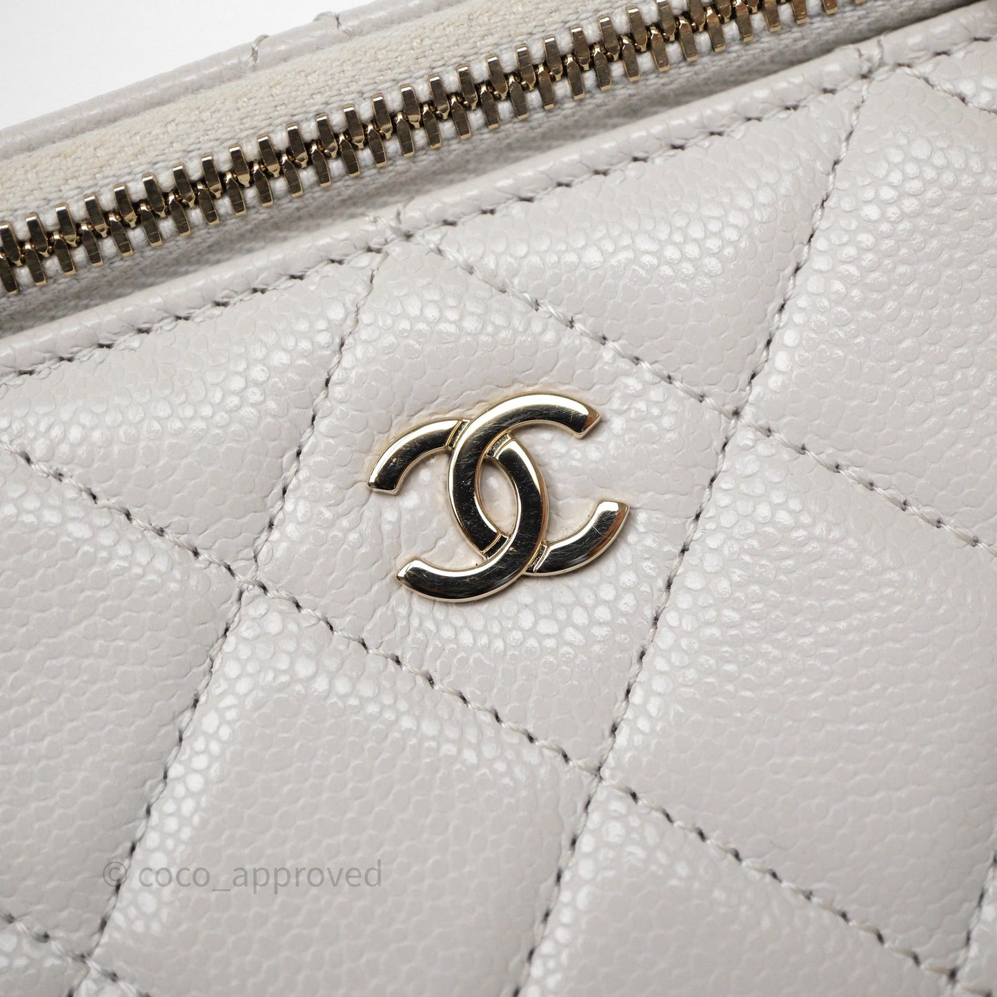 Chanel Vanity with Chain Grey Caviar Gold Hardware