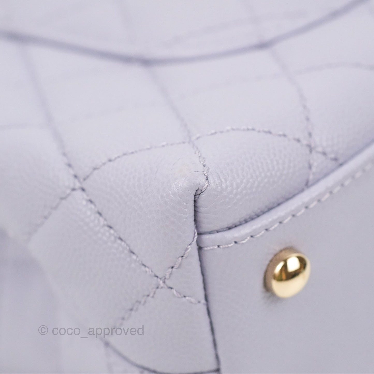 Chanel Small Coco Handle Chevron Purple Lilac Caviar Gold Hardware 21K