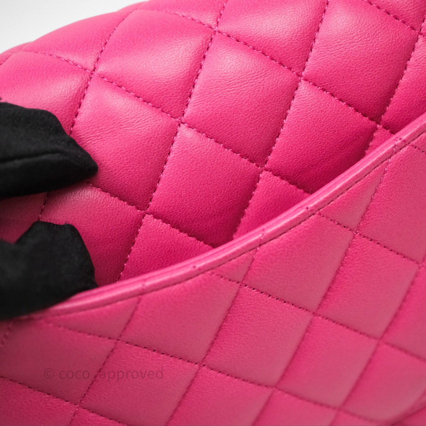 Chanel Classic M/L Medium Flap Quilted Hot Pink Lambskin Silver Hardware