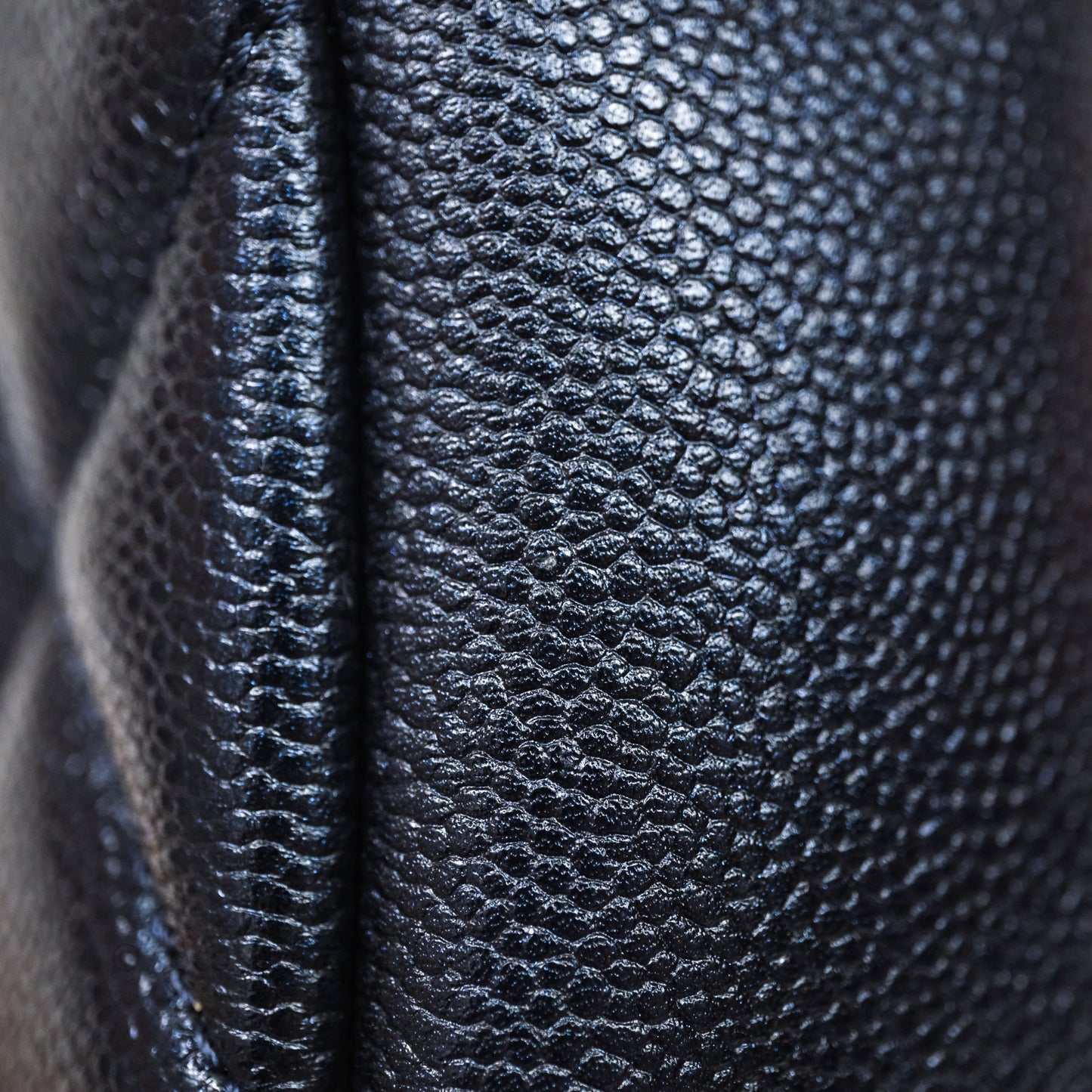 Chanel Quilted My Perfect Mini Iridescent Dark Navy Caviar Aged Gold Hardware