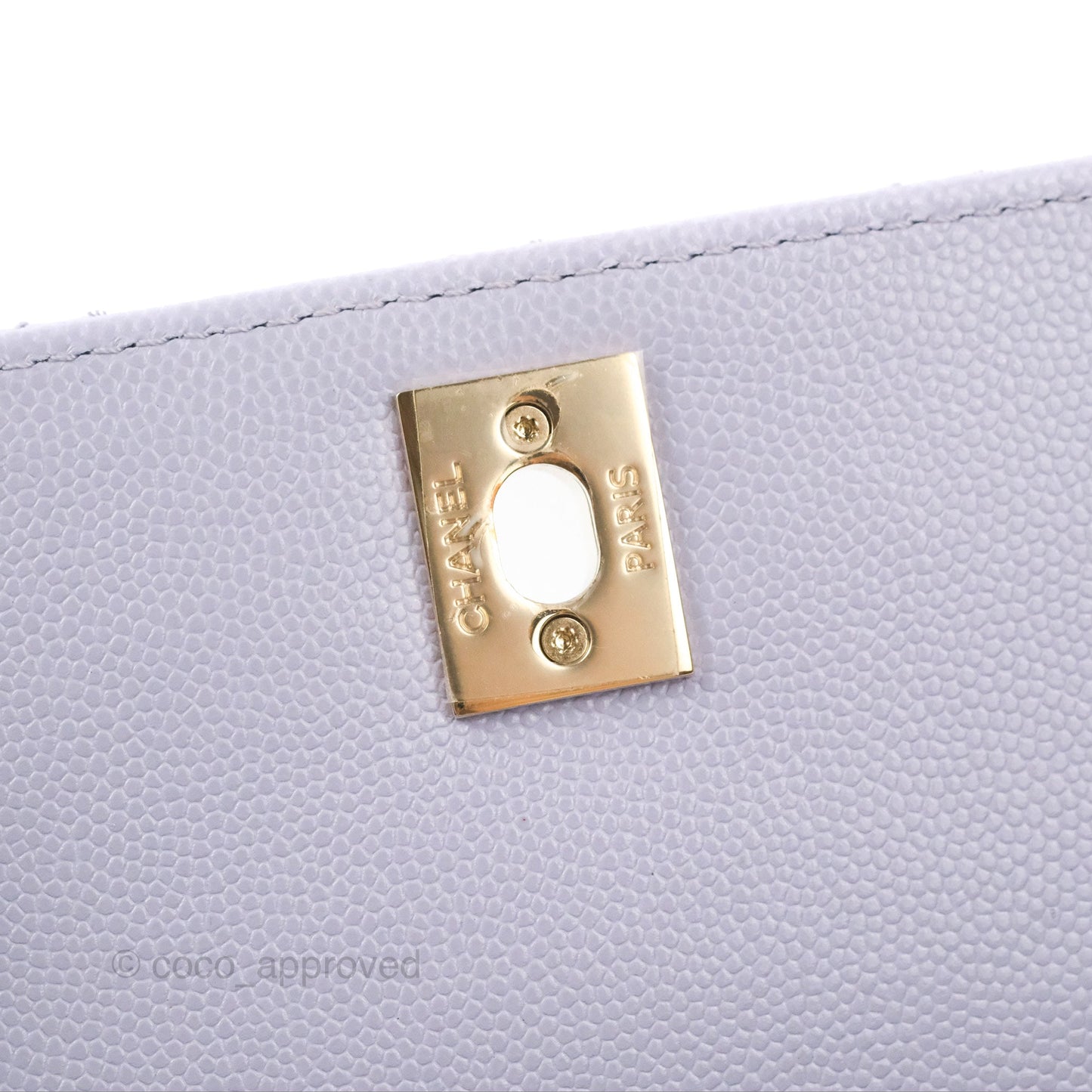 Chanel Small Coco Handle Chevron Purple Lilac Caviar Gold Hardware 21K