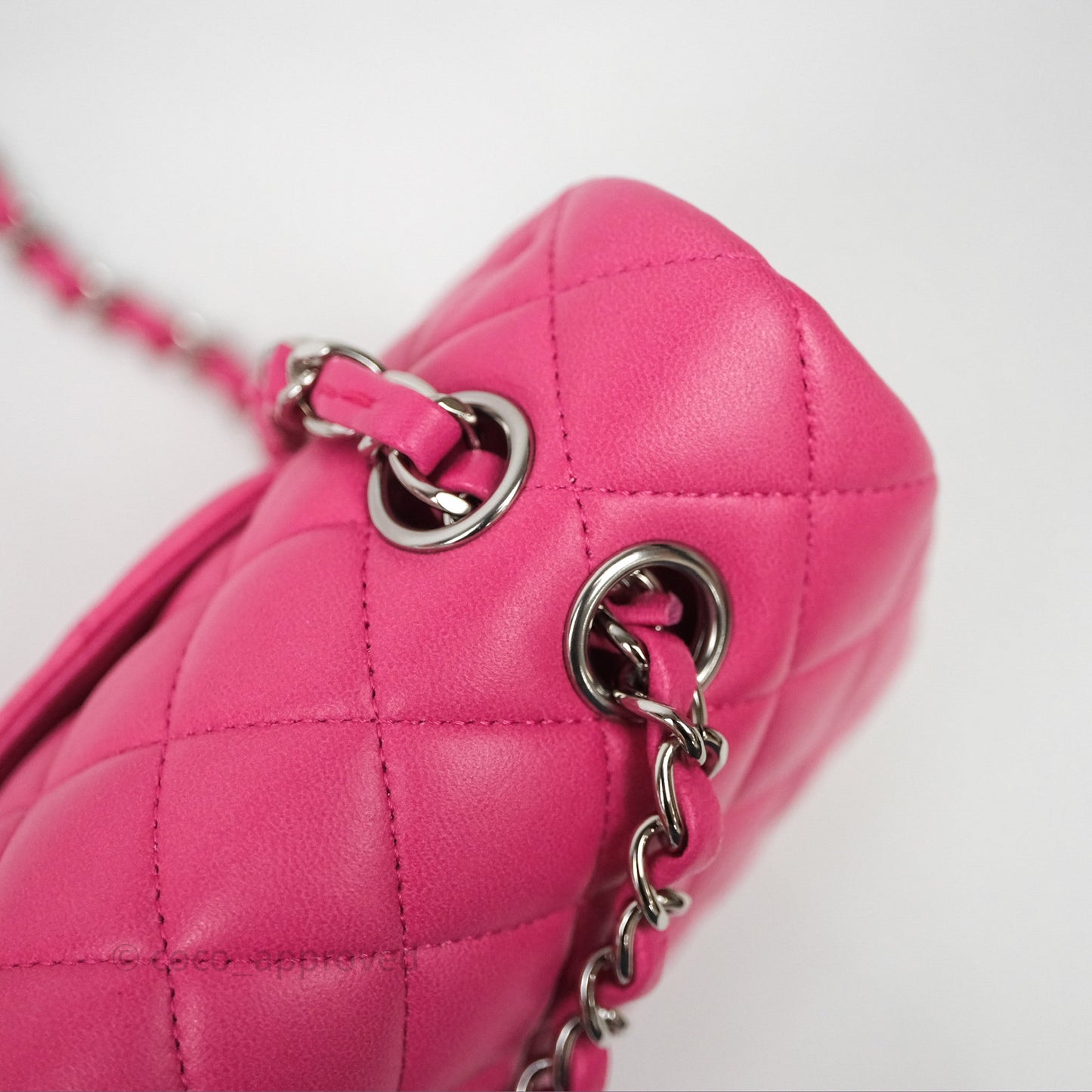 Chanel Classic M/L Medium Flap Quilted Hot Pink Lambskin Silver Hardware