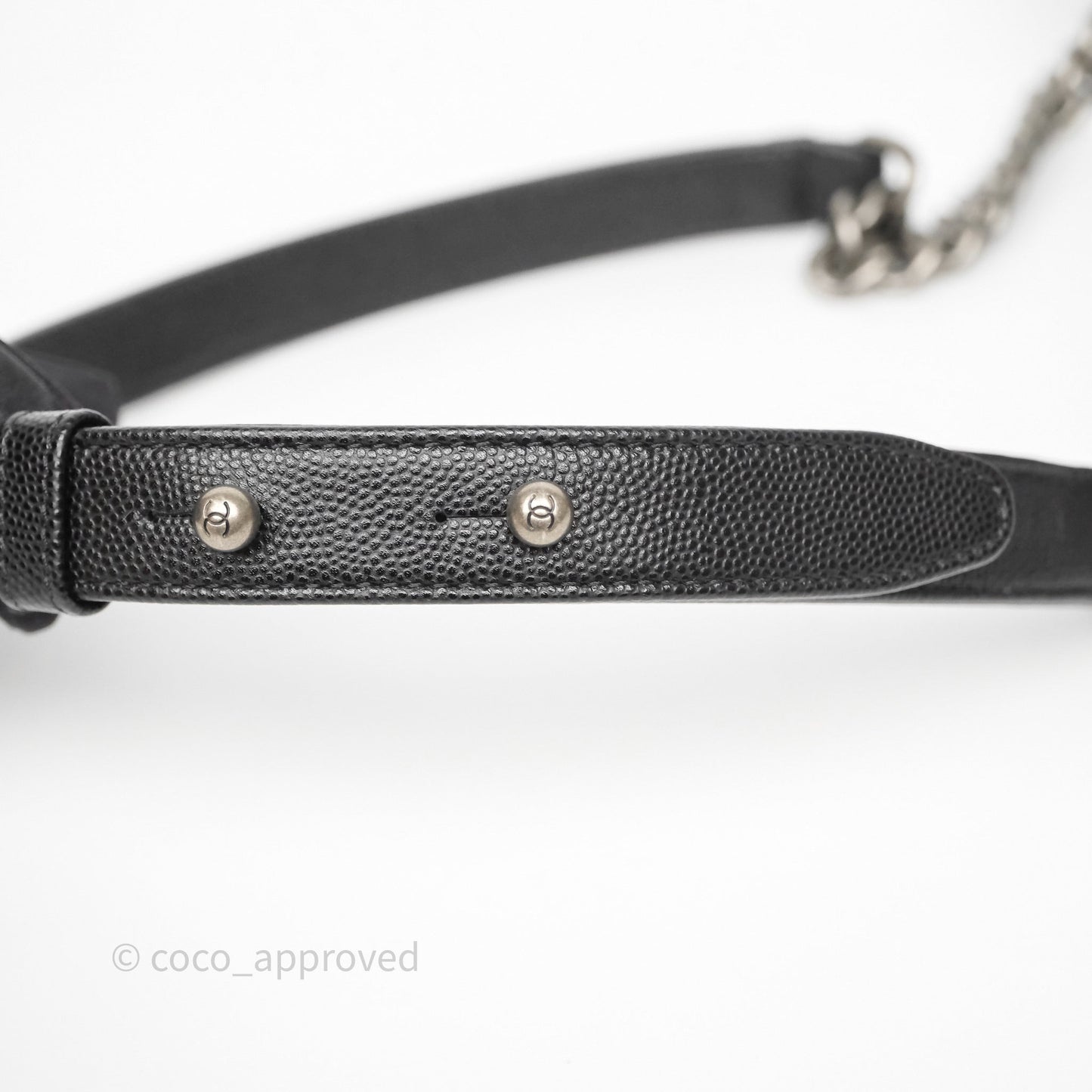 Chanel Small Boy Black Caviar Ruthenium Hardware