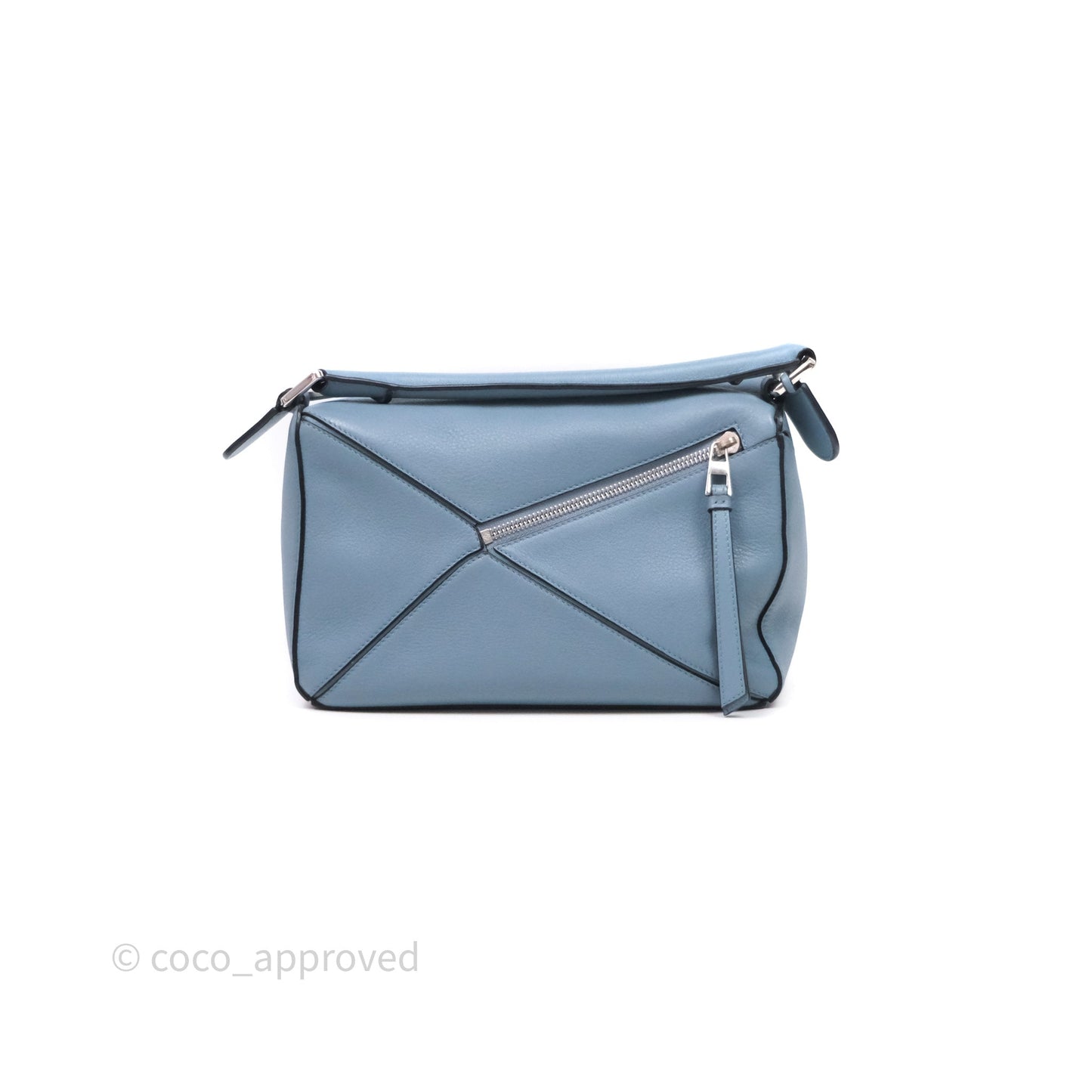 Loewe Small Puzzle Bag Stone Blue Calfskin