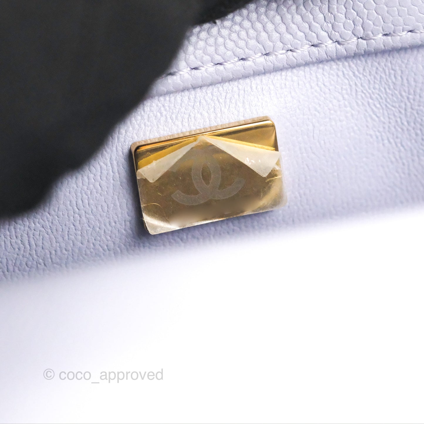 Chanel Small Coco Handle Chevron Purple Lilac Caviar Gold Hardware 21K