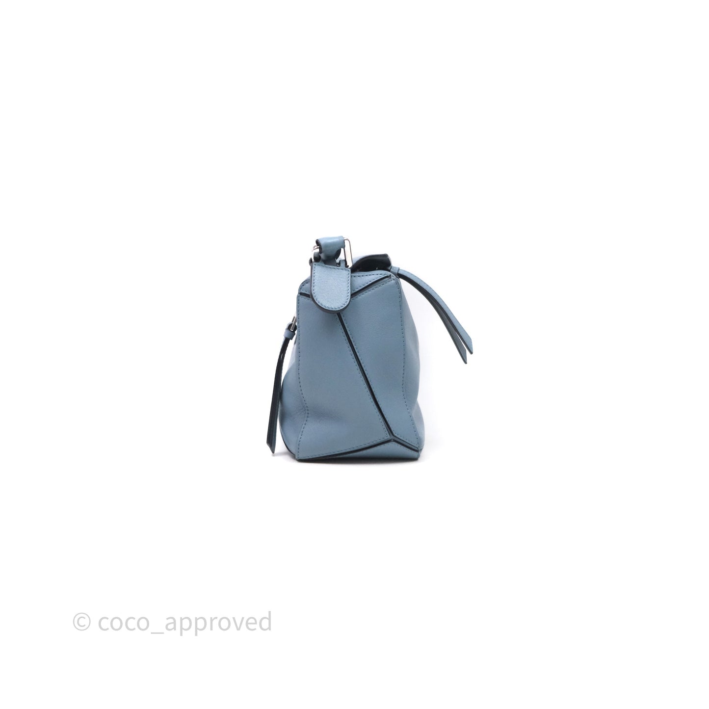 Loewe Small Puzzle Bag Stone Blue Calfskin
