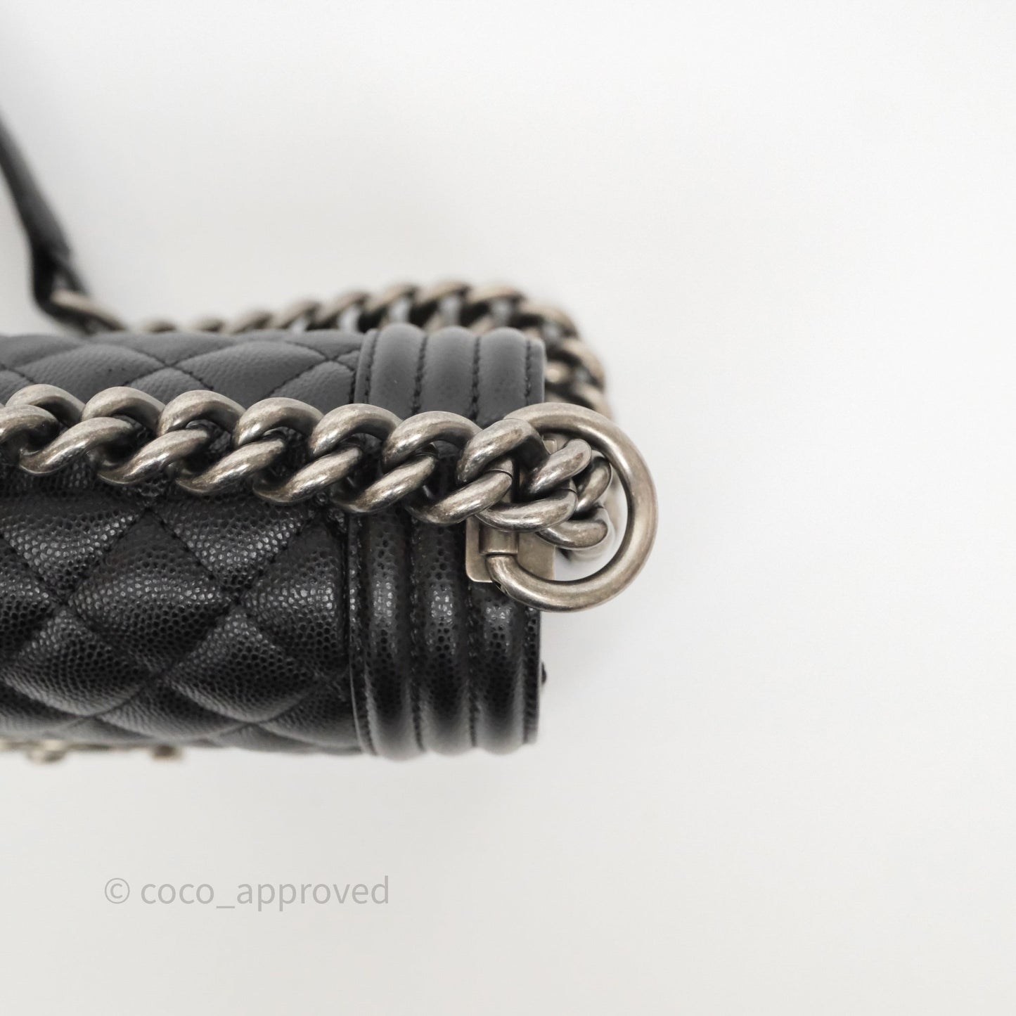 Chanel Small Boy Black Caviar Ruthenium Hardware