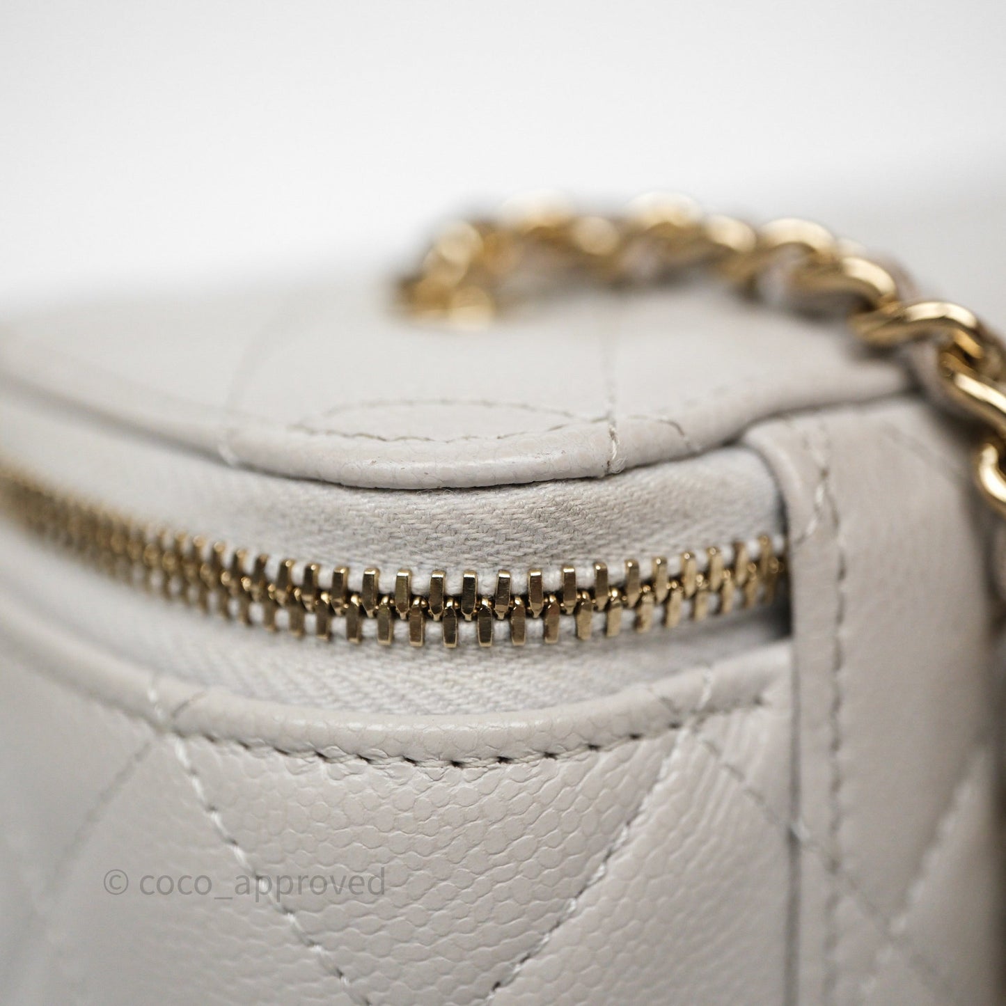 Chanel Vanity with Chain Grey Caviar Gold Hardware