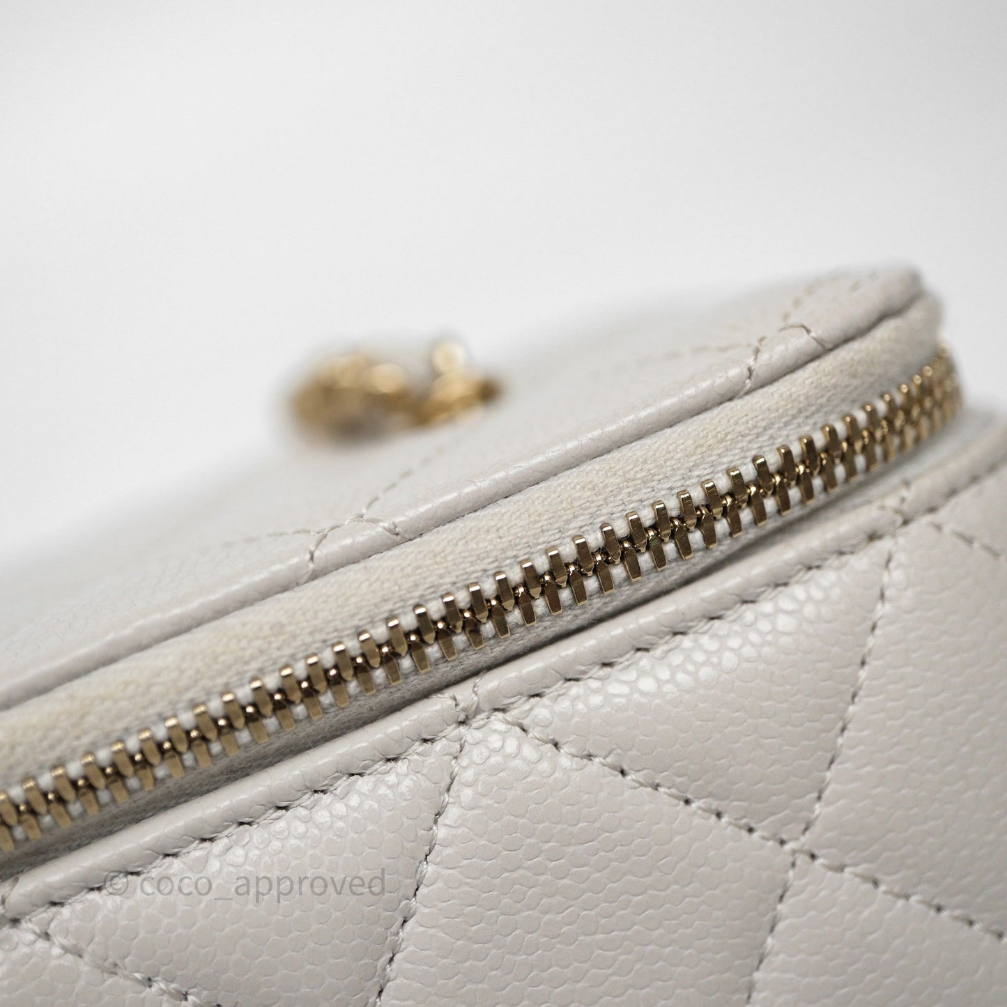 Chanel Vanity with Chain Grey Caviar Gold Hardware