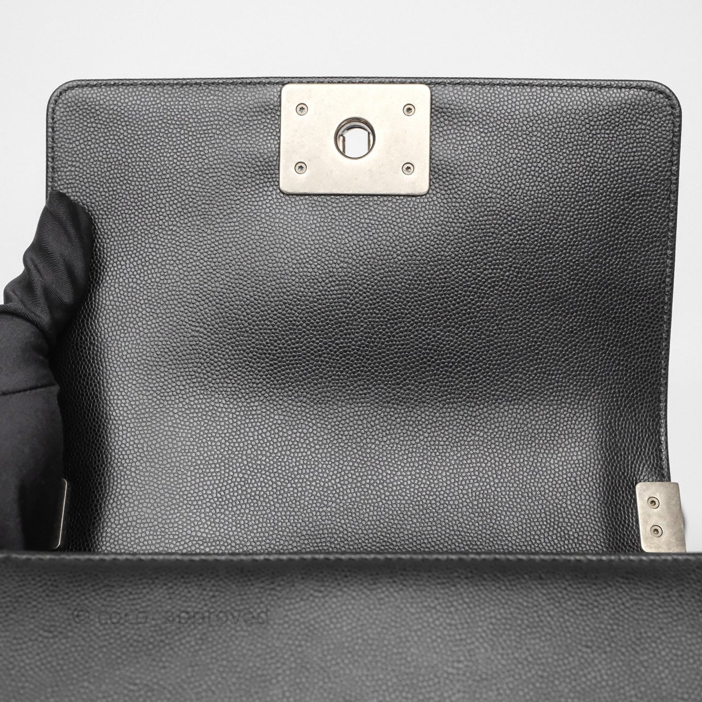 Chanel Small Boy Black Caviar Ruthenium Hardware