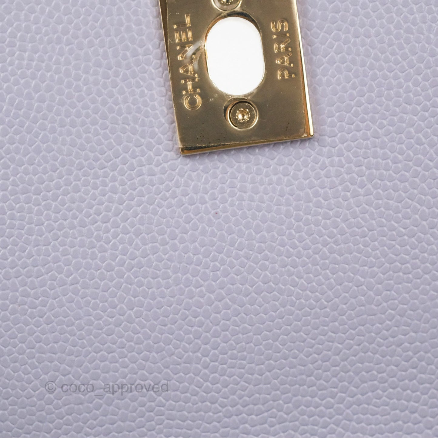 Chanel Small Coco Handle Chevron Purple Lilac Caviar Gold Hardware 21K