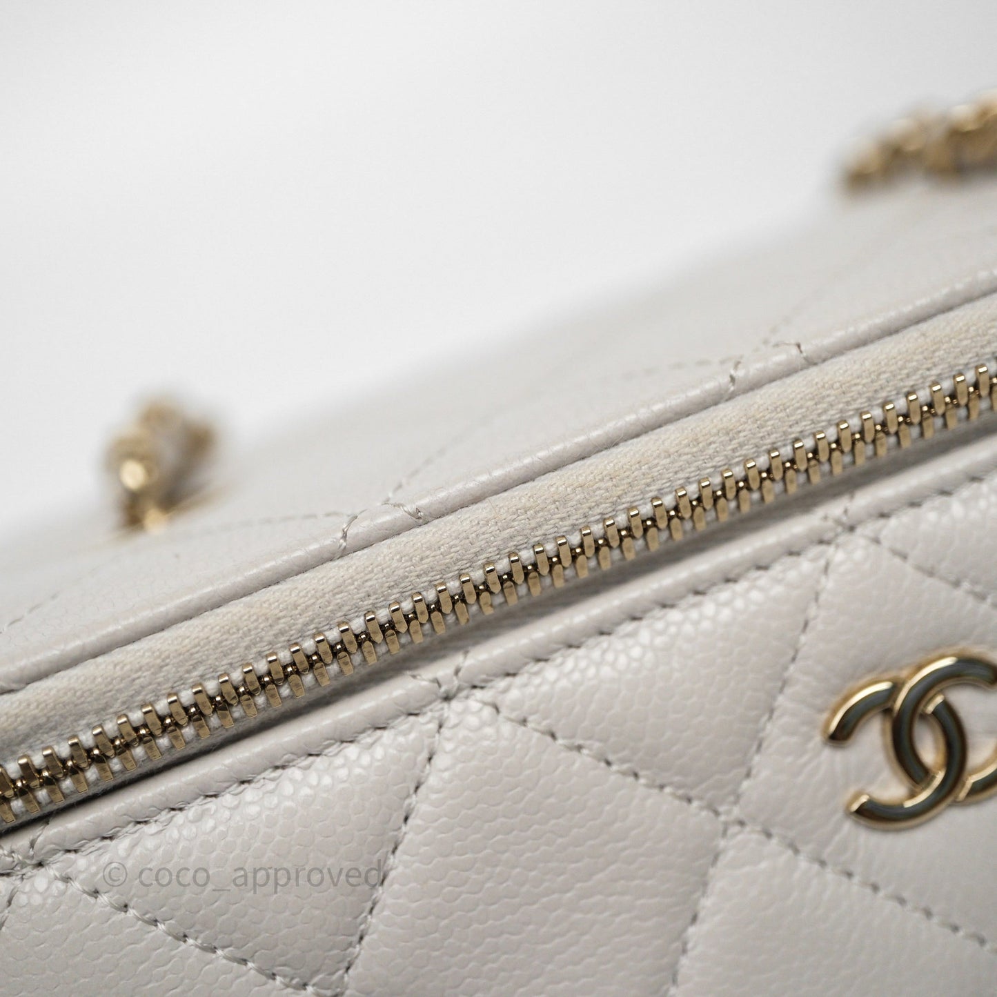 Chanel Vanity with Chain Grey Caviar Gold Hardware