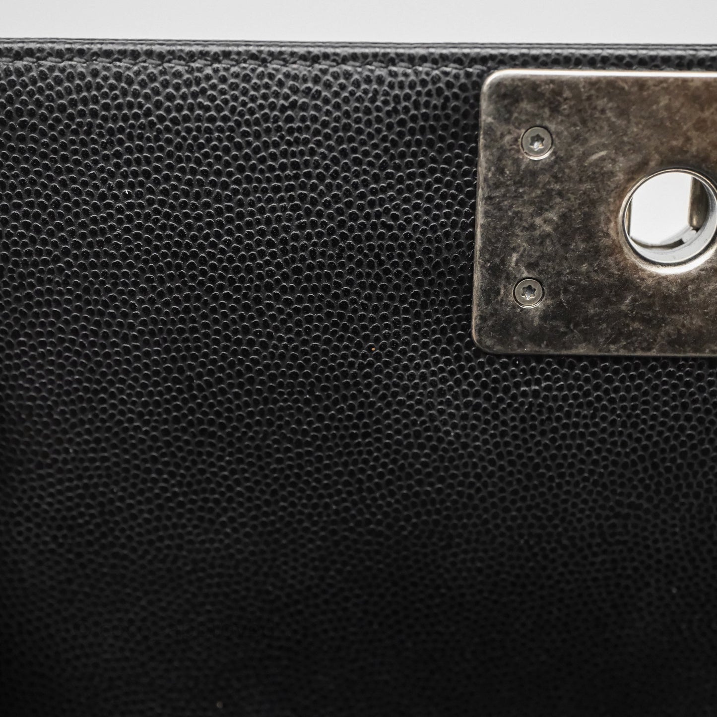 Chanel Small Boy Black Caviar Ruthenium Hardware