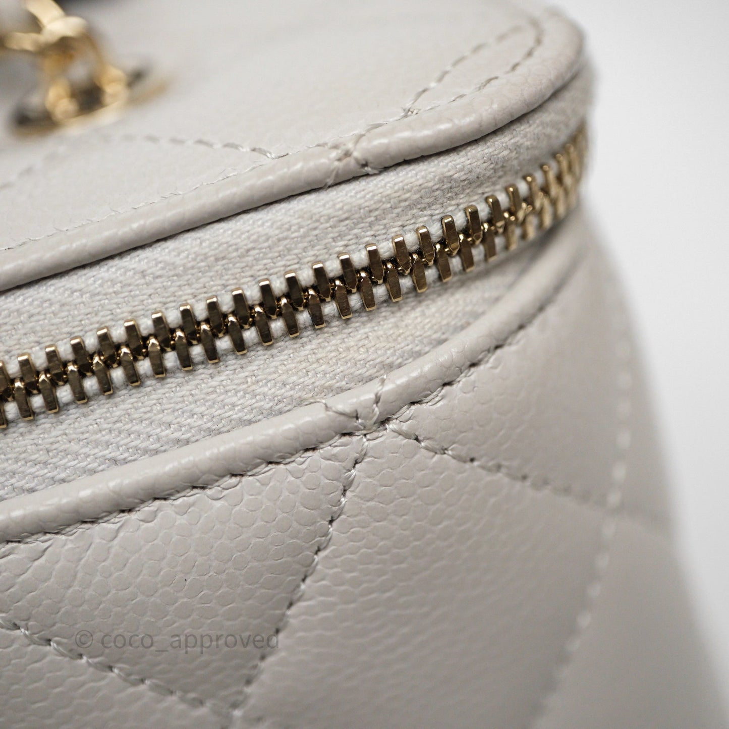 Chanel Vanity with Chain Grey Caviar Gold Hardware