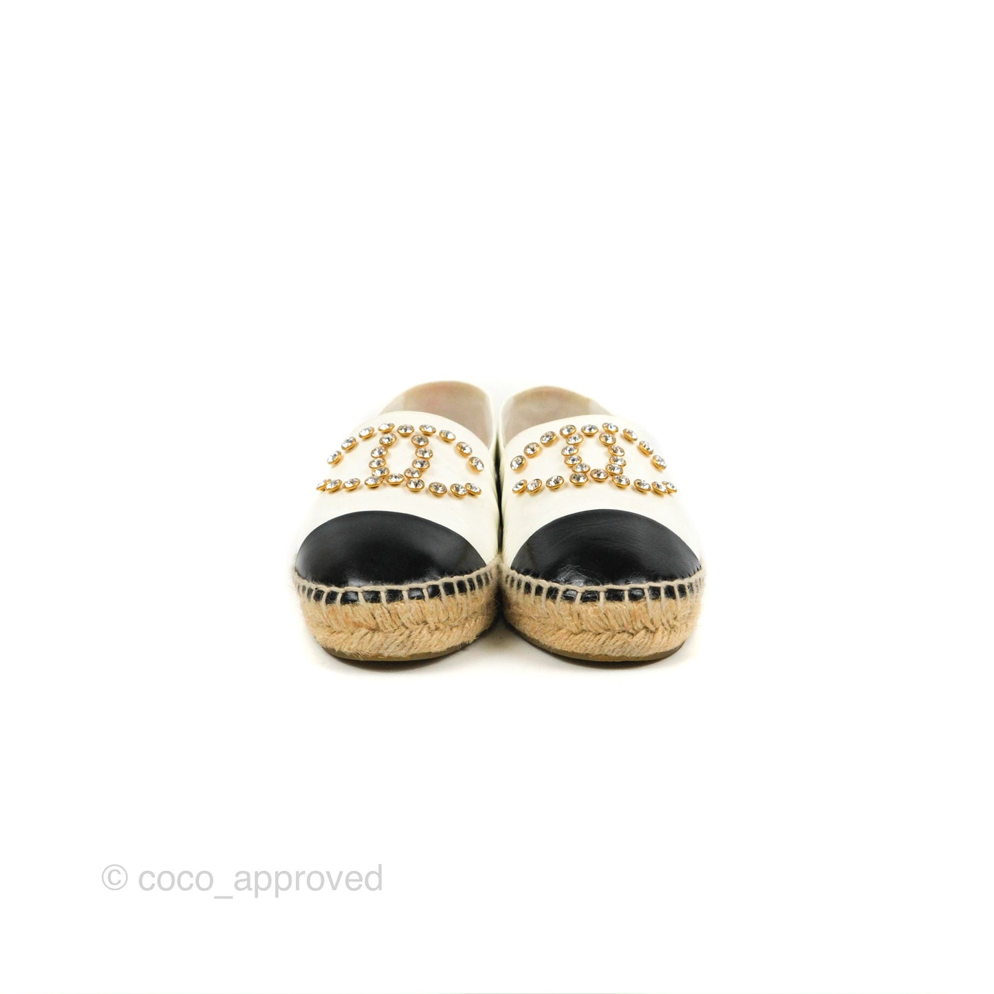 Chanel CC Crystals Black White Size 38