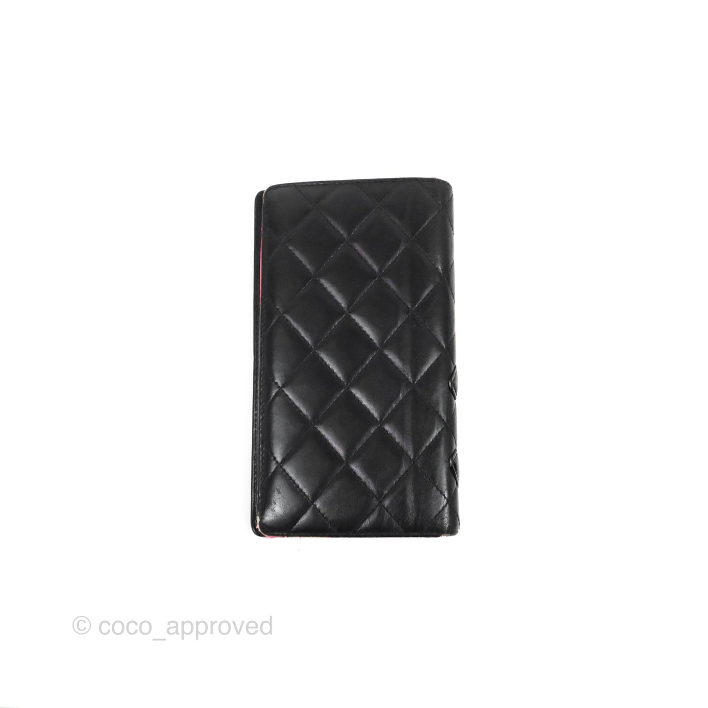 Chanel Quilted Cambon Yen Wallet Black Calfskin Silver Hardware