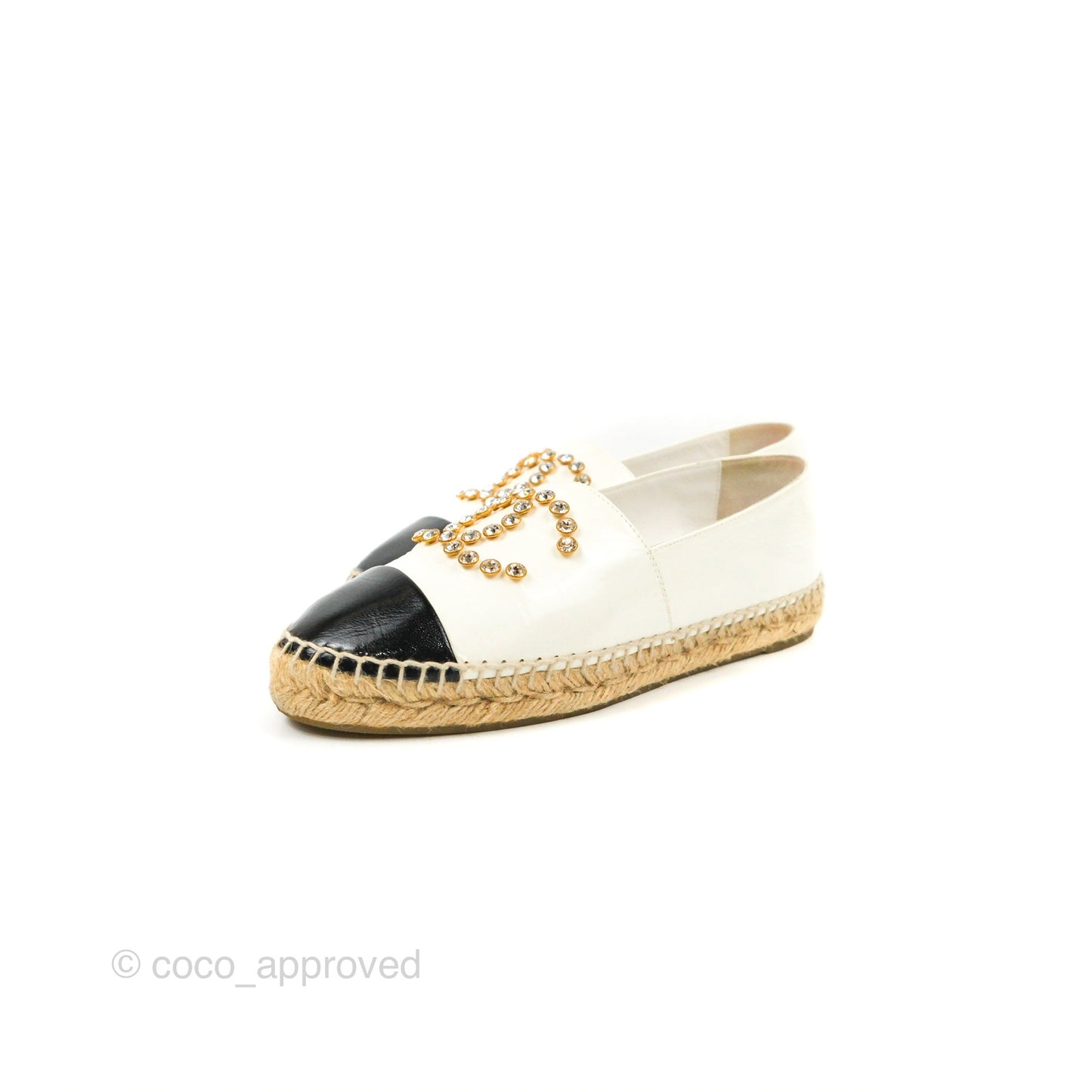 Chanel CC Crystals Black White Size 38
