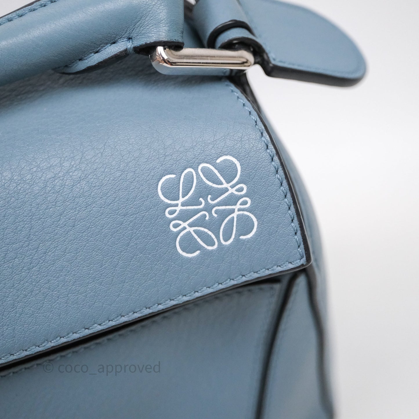 Loewe Small Puzzle Bag Stone Blue Calfskin