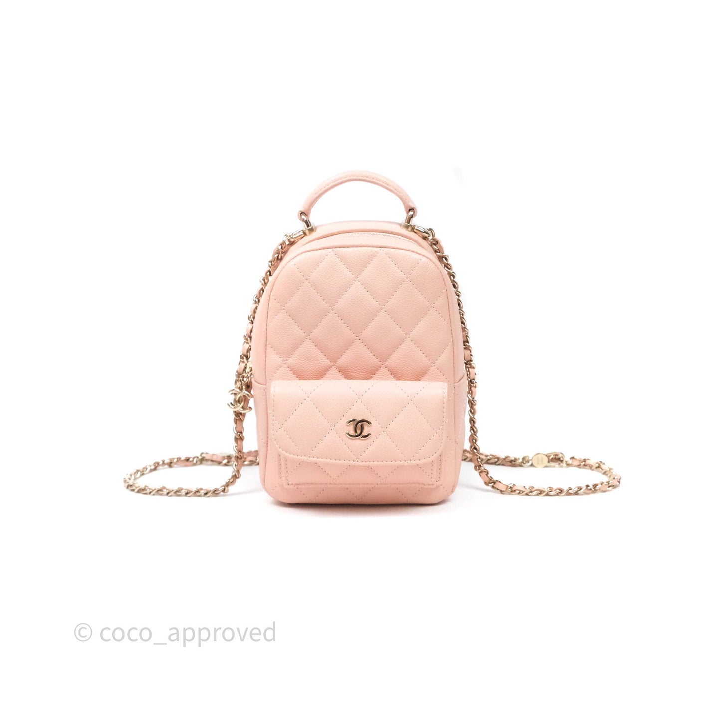 Chanel Classic Mini Backpack Pink Caviar Gold Hardware