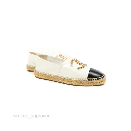 Chanel CC Crystals Black White Size 38
