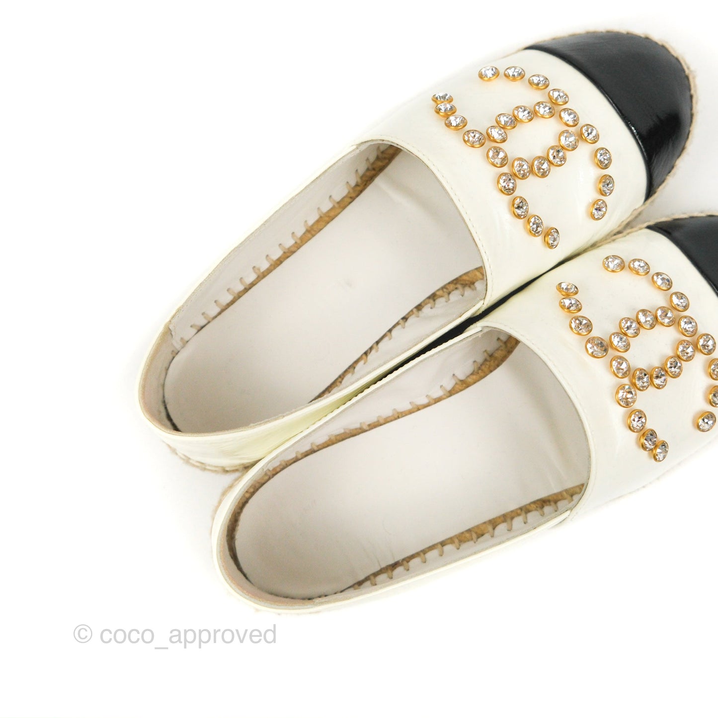 Chanel CC Crystals Black White Size 38