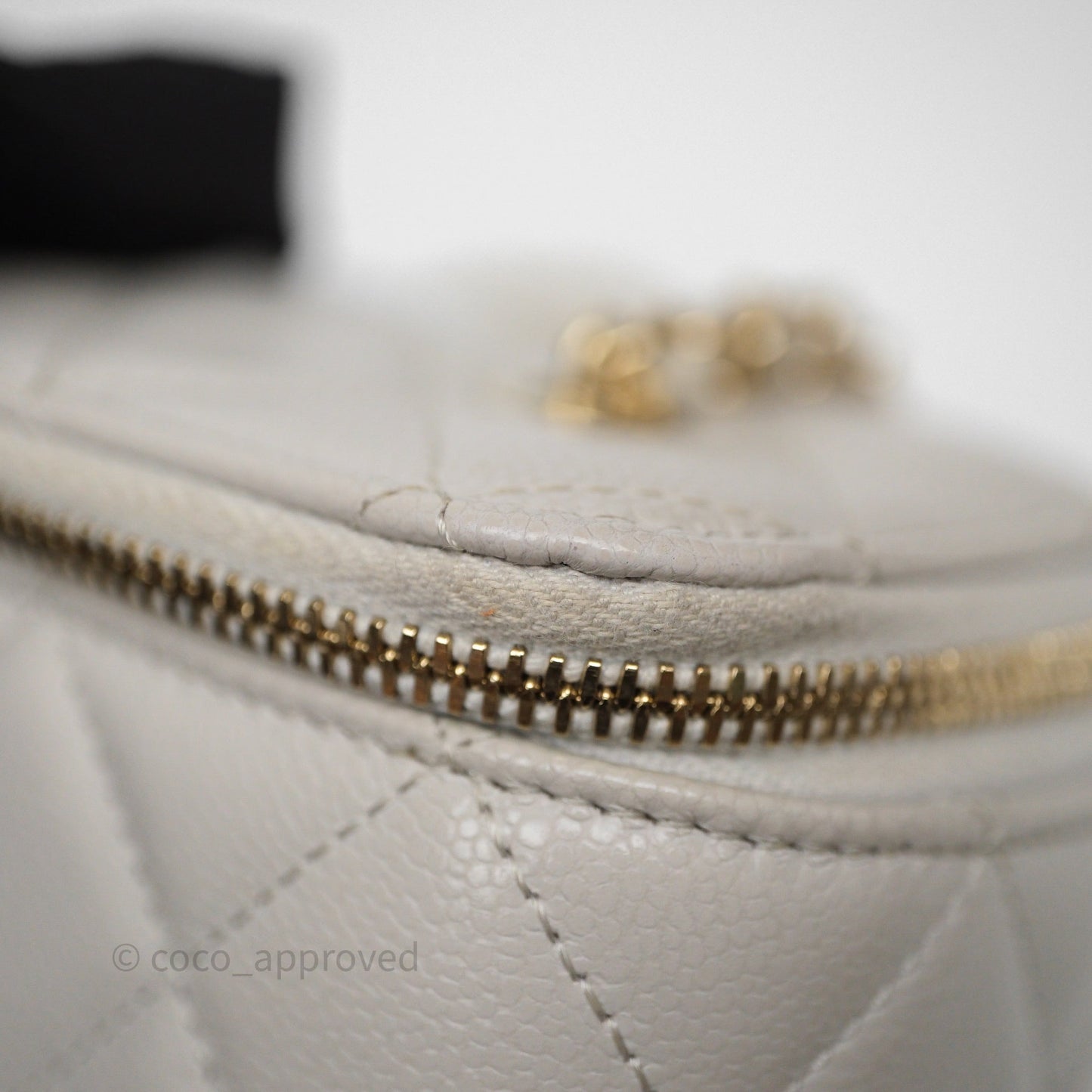 Chanel Vanity with Chain Grey Caviar Gold Hardware