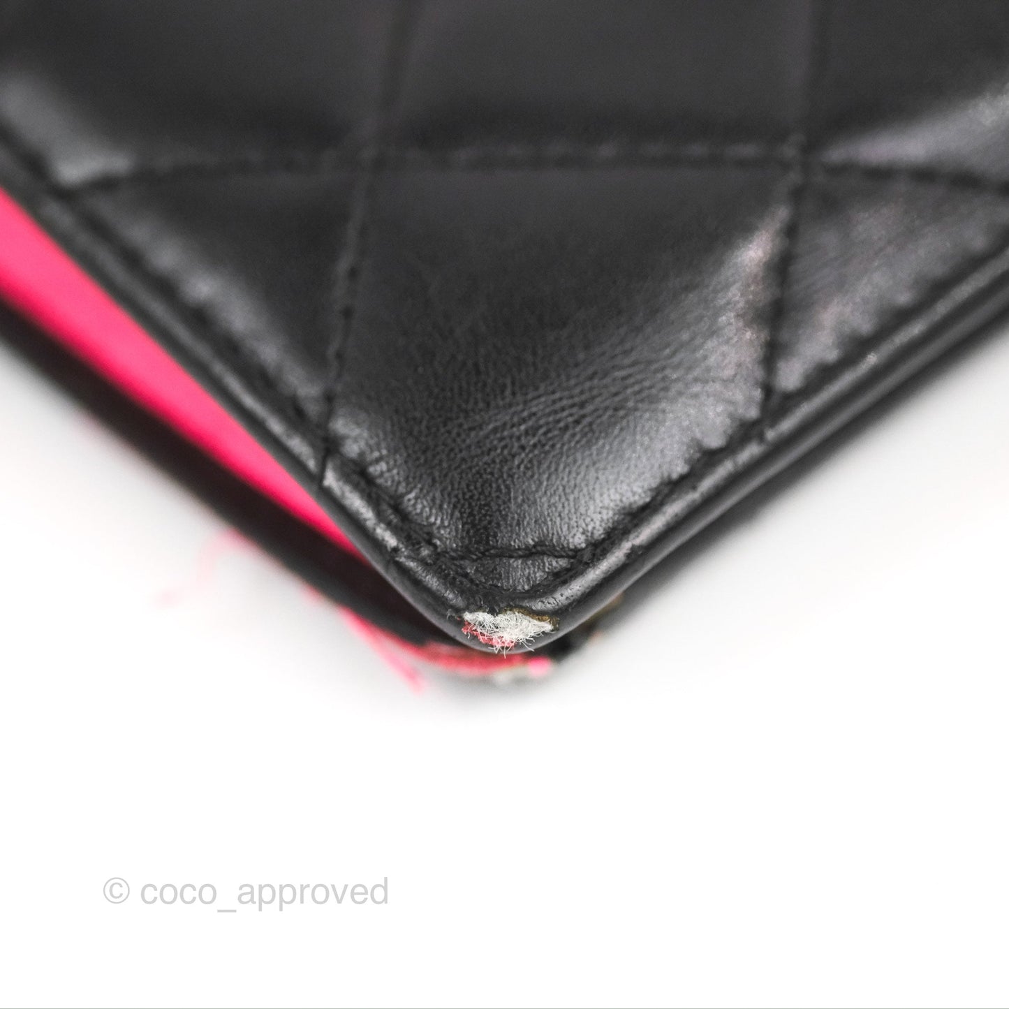 Chanel Quilted Cambon Yen Wallet Black Calfskin Silver Hardware