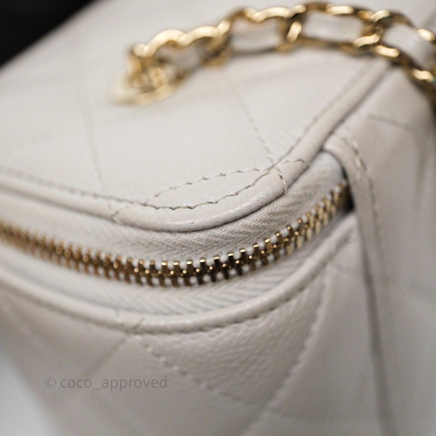 Chanel Vanity with Chain Grey Caviar Gold Hardware